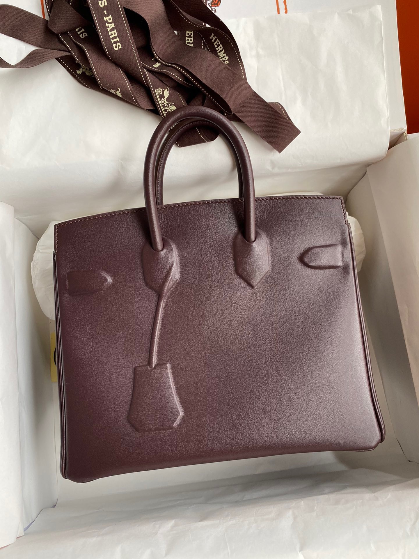 H**mes shadow birkin 25 limited edition bag in chocolat swift calfskin
