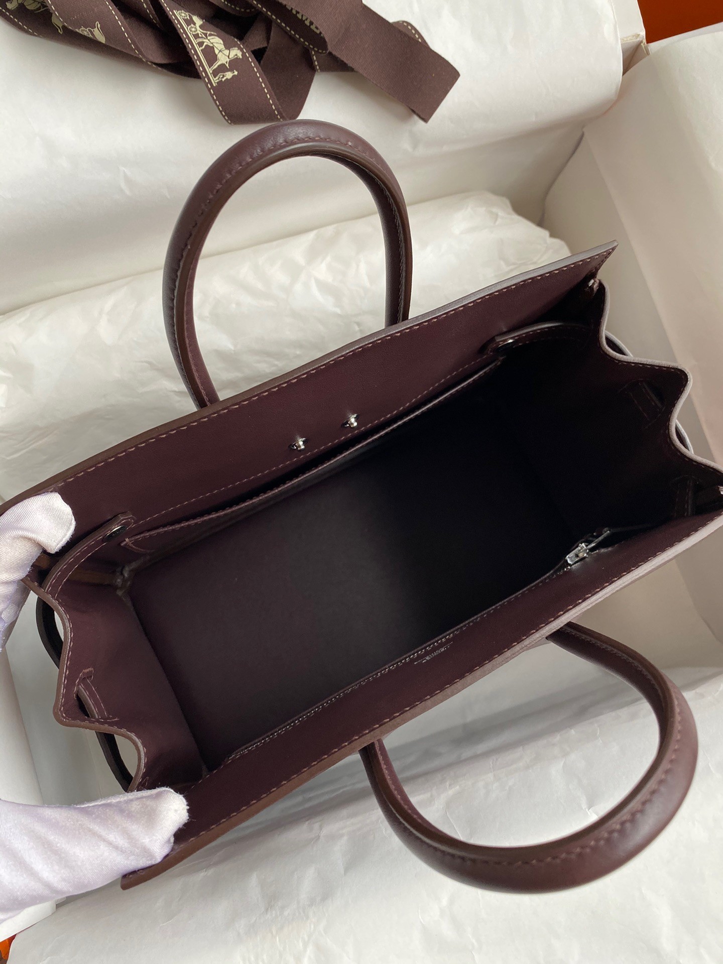 H**mes shadow birkin 25 limited edition bag in chocolat swift calfskin