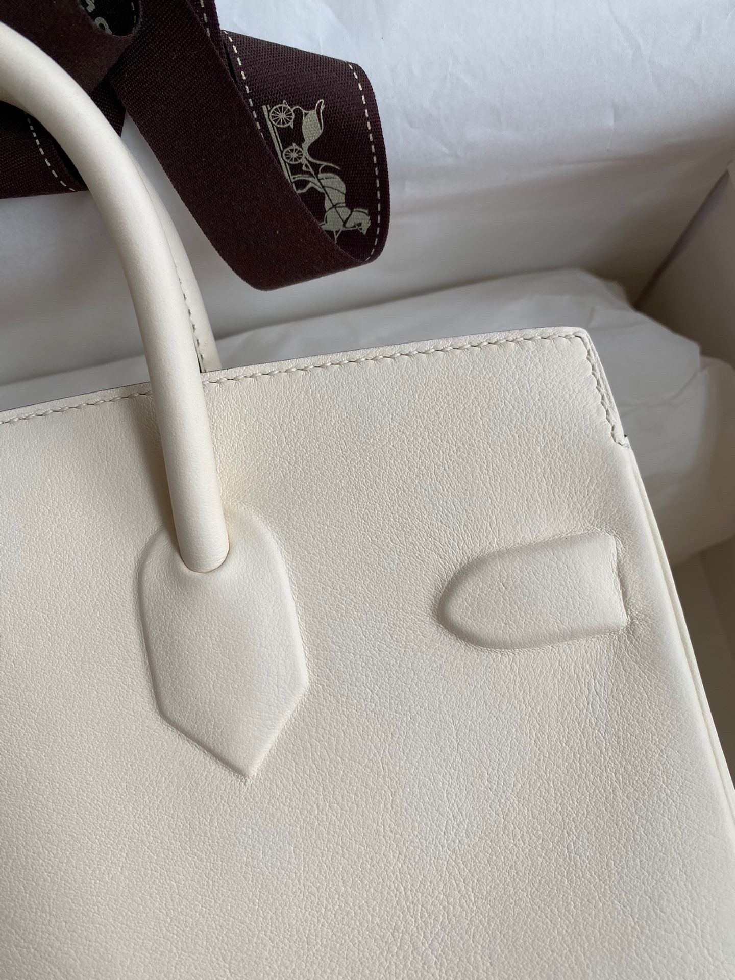H**mes shadow birkin 25 limited edition bag in craie swift calfskin