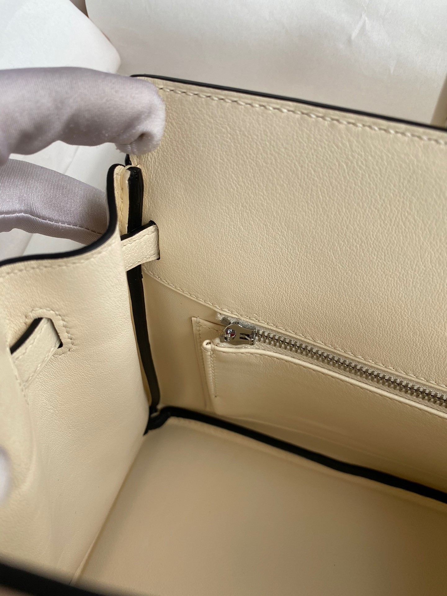 H**mes shadow birkin 25 limited edition bag in craie swift calfskin