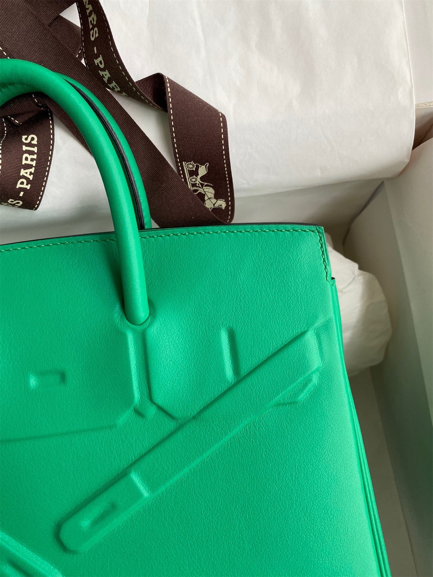 H**mes shadow birkin 25 limited edition bag in green swift calfskin