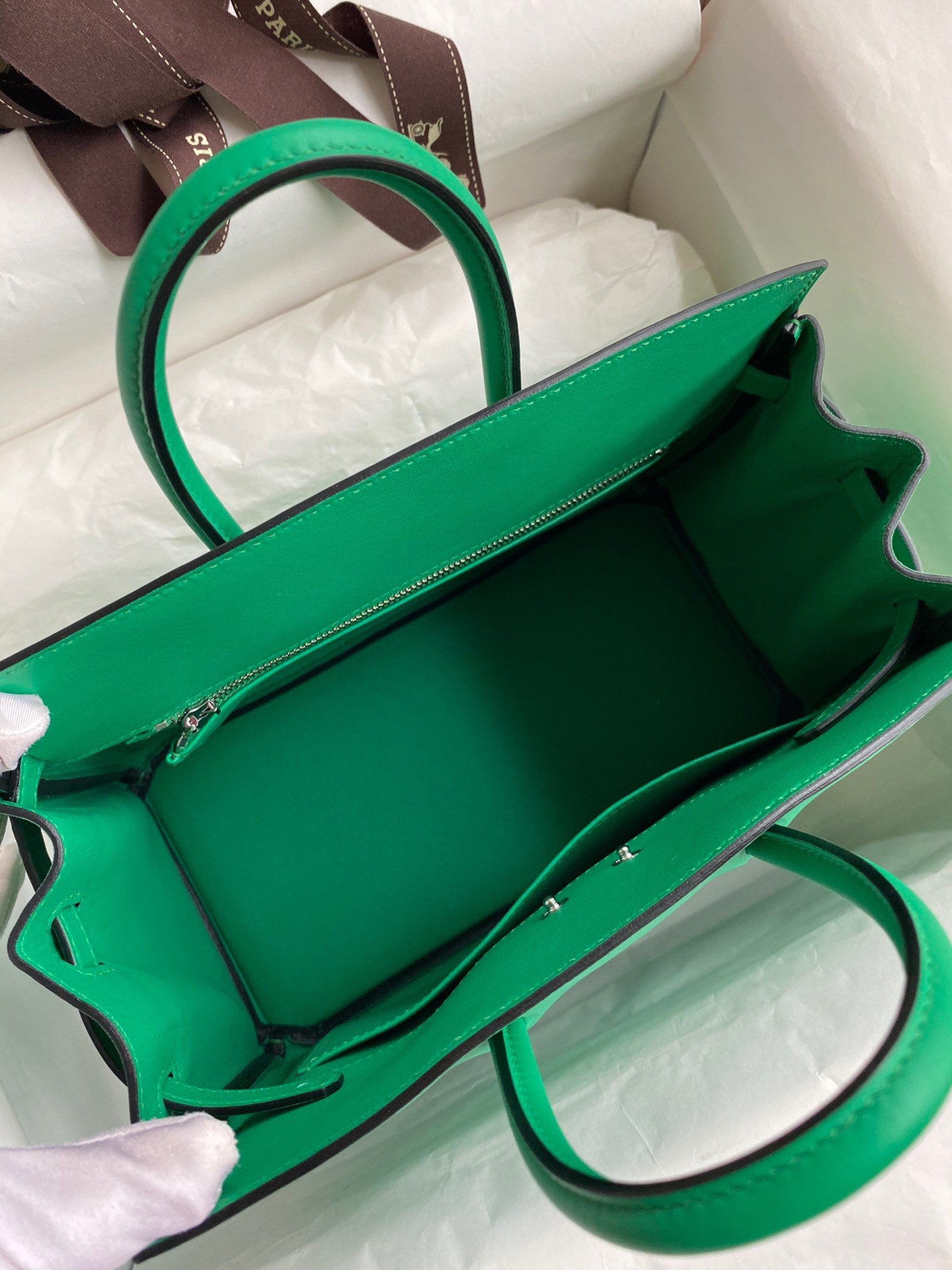 H**mes shadow birkin 25 limited edition bag in green swift calfskin