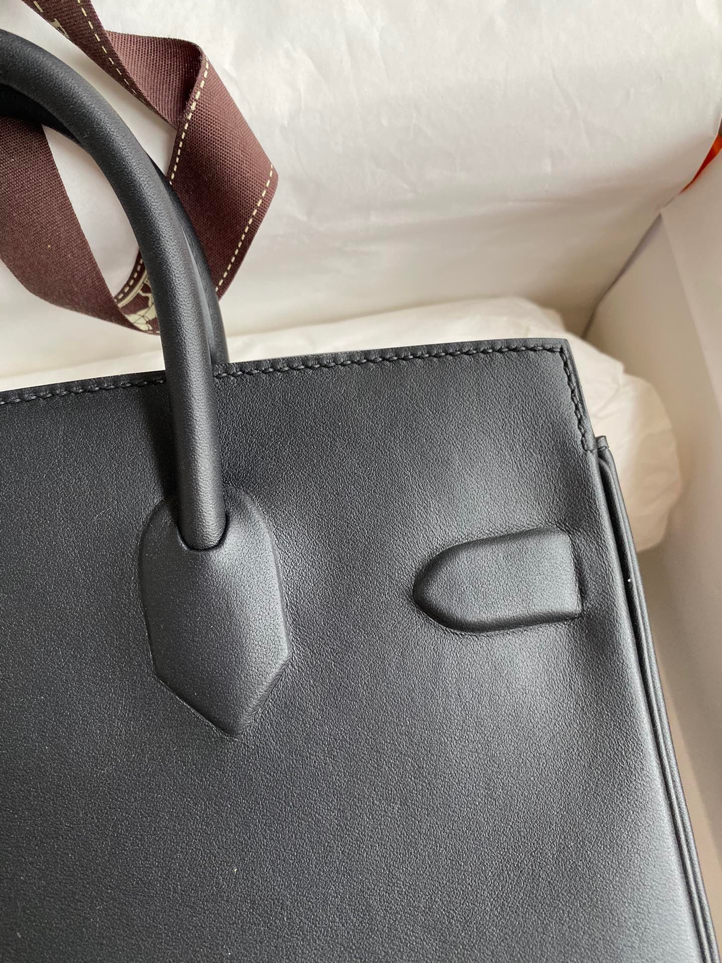 H**mes shadow birkin 25 limited edition bag in black swift calfskin