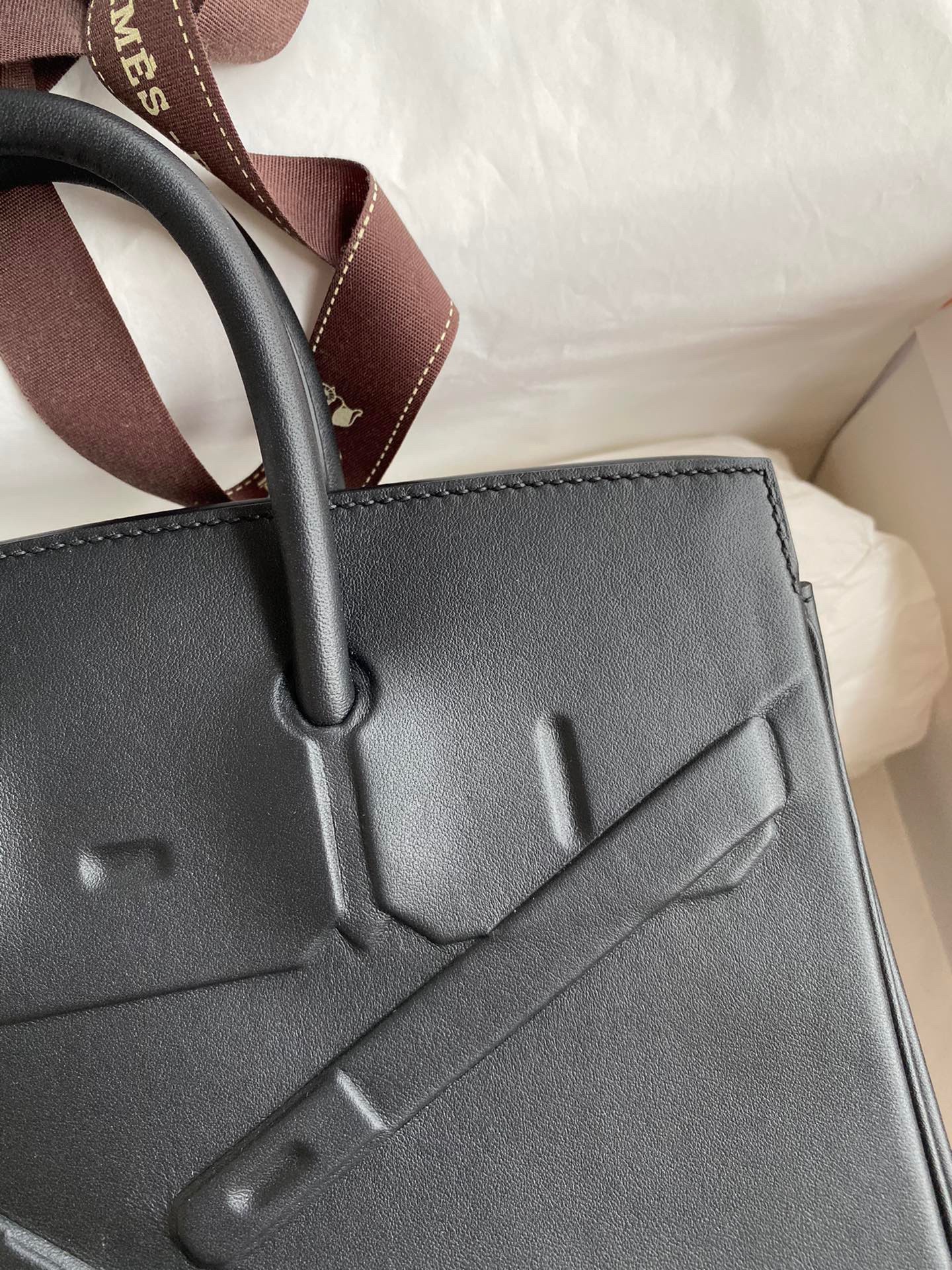 H**mes shadow birkin 25 limited edition bag in black swift calfskin