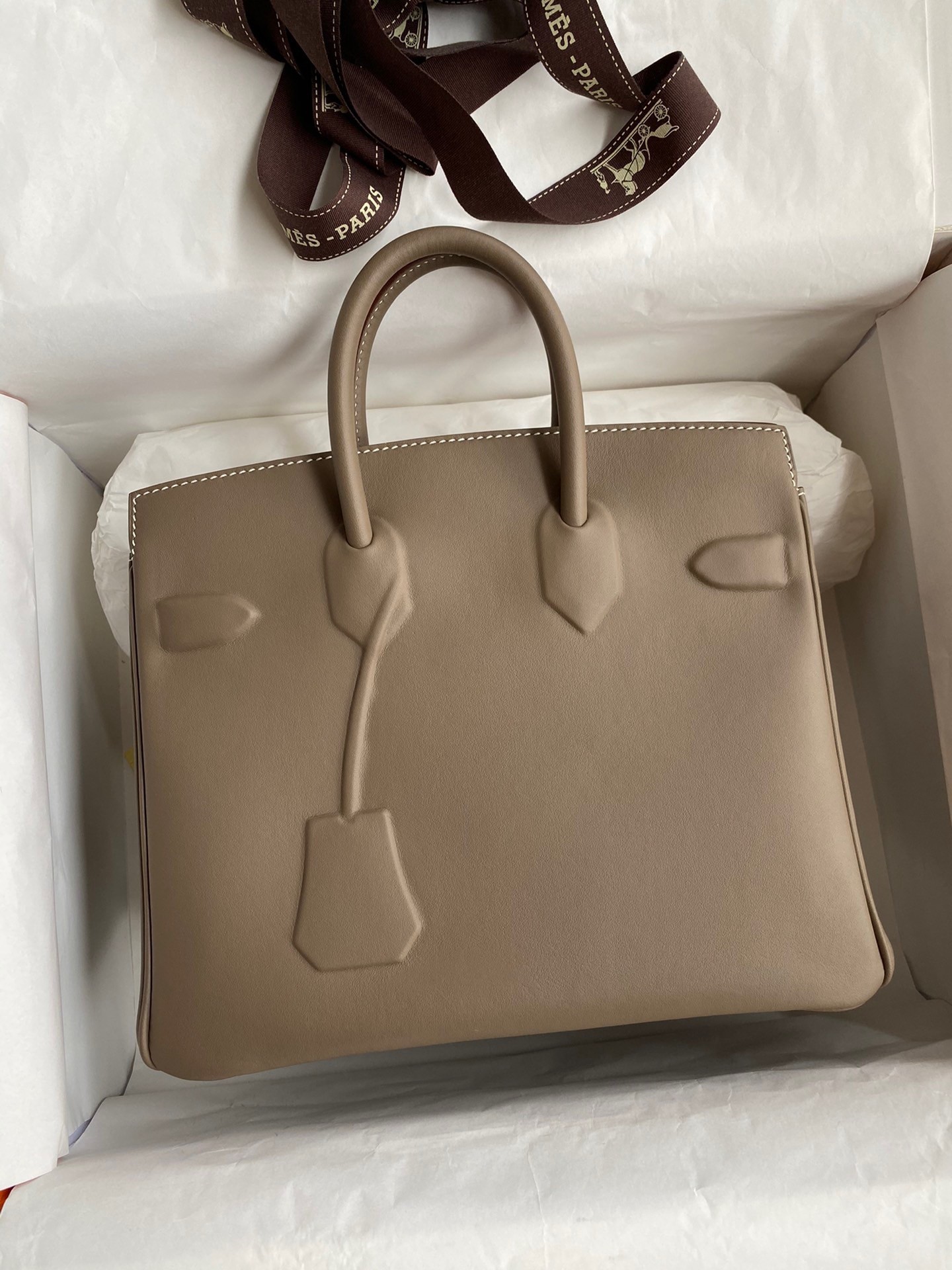 H**mes shadow birkin 25 limited edition bag in taupe swift calfskin