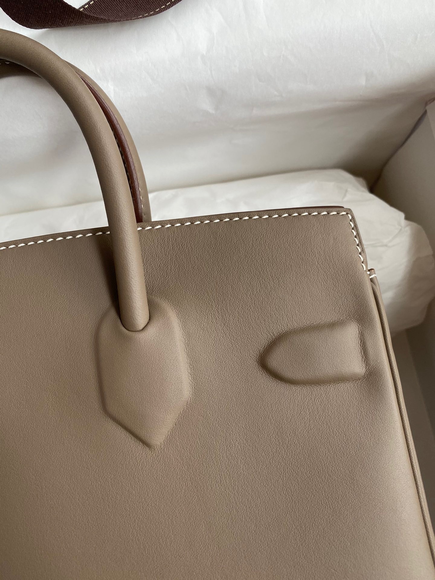 H**mes shadow birkin 25 limited edition bag in taupe swift calfskin