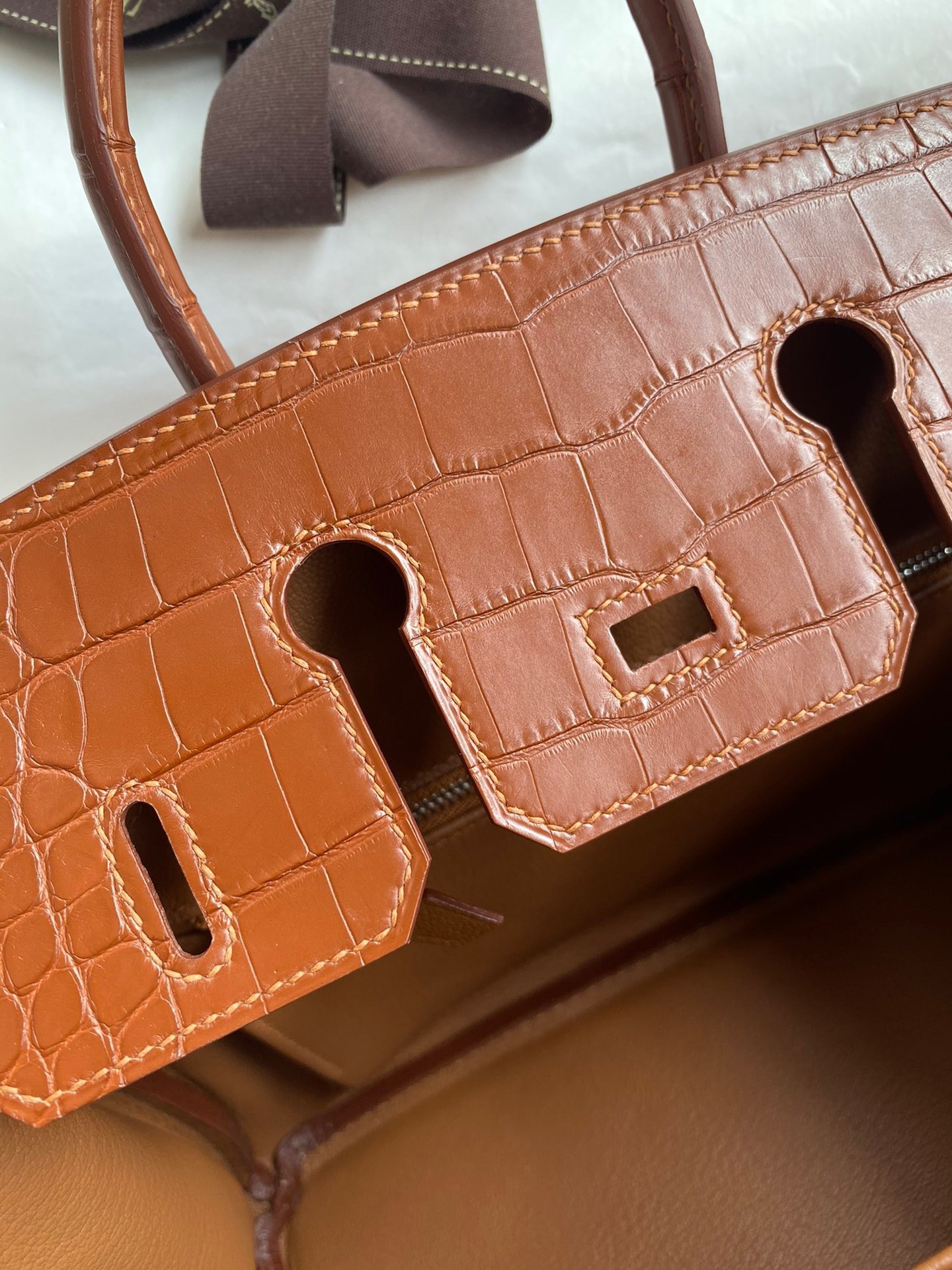 H**mes touch birkin 25 bag in gold togo and matte alligator leather