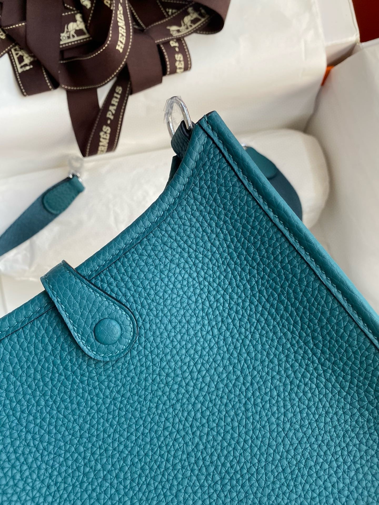 H**mes evelyne mini handmade bag in colvert clemence leather