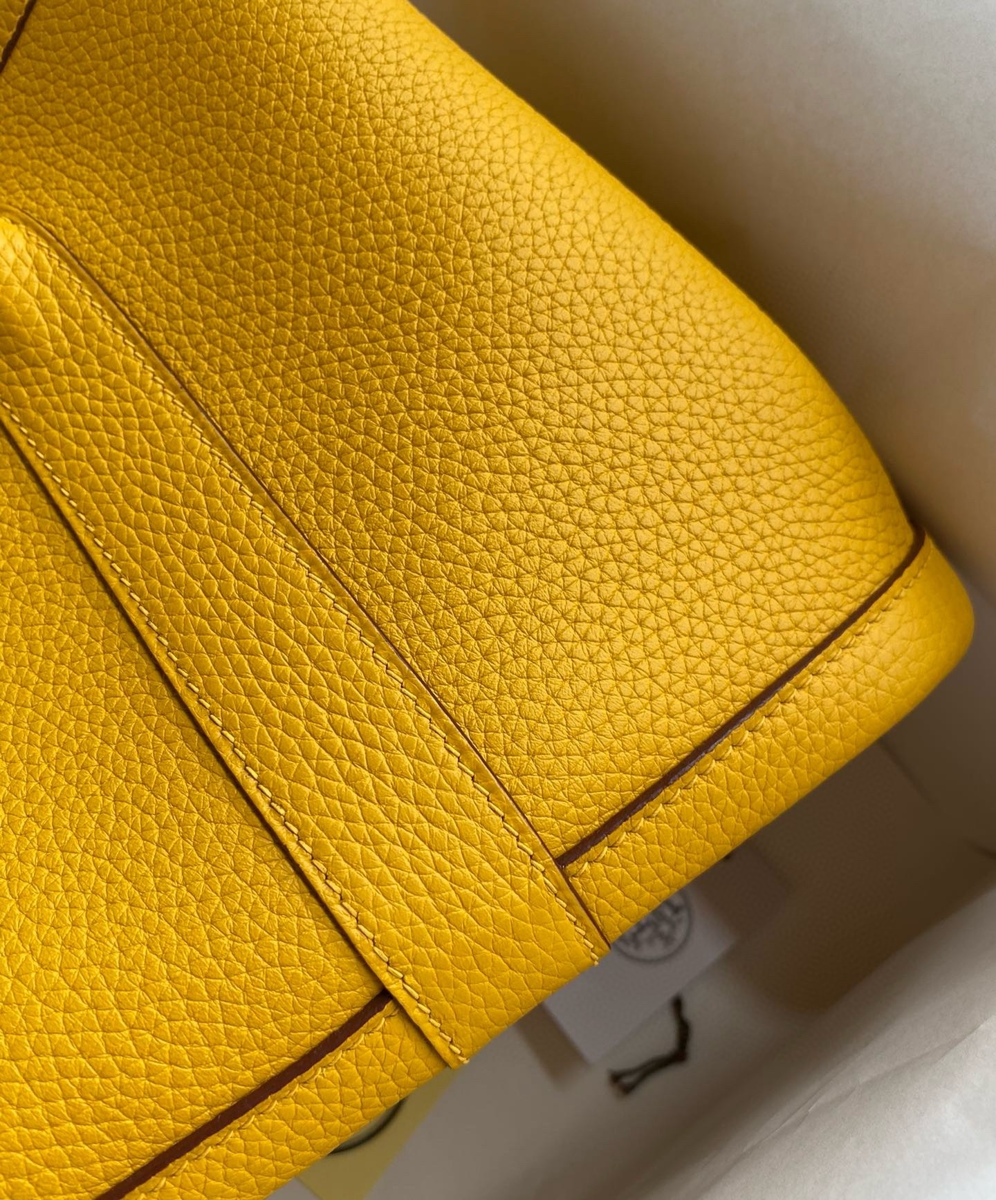 H**mes garden party 30 handmade bag in jaune ambre clemence leather