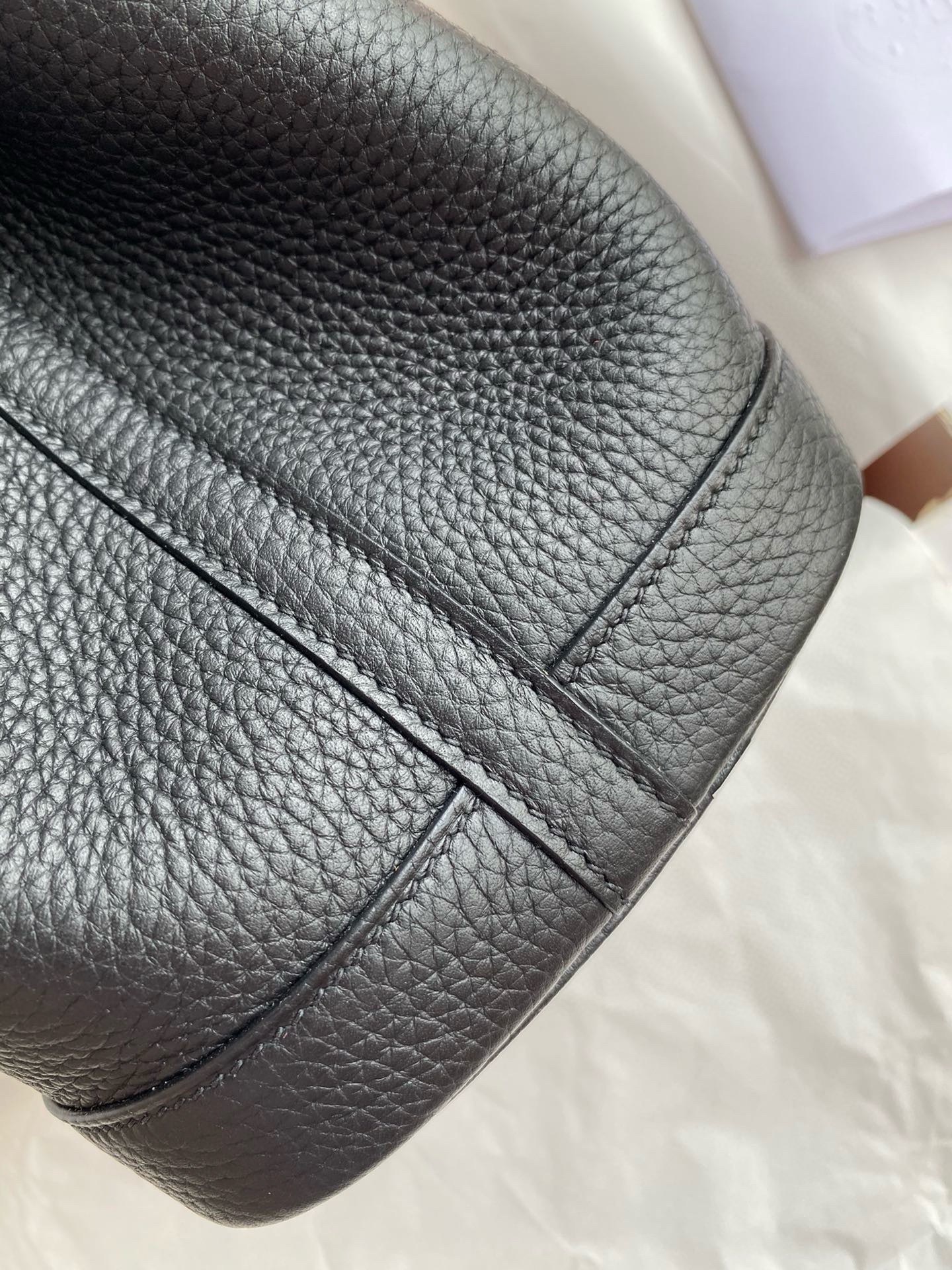 H**mes garden party 30 handmade bag in black clemence leather