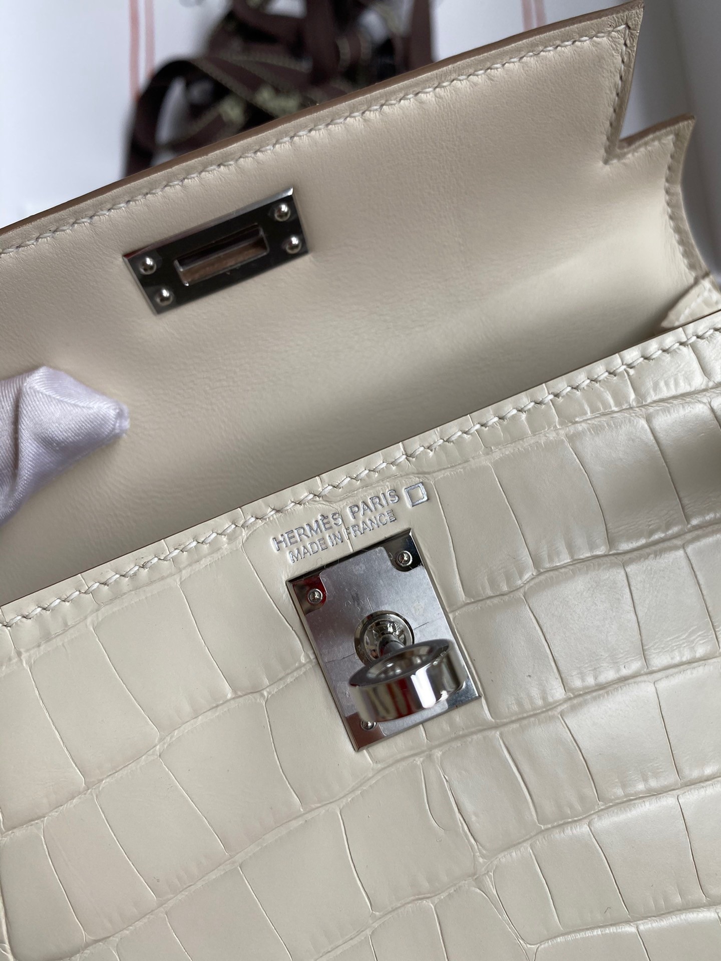 H**mes kelly mini ii sellier handmade bag in beton matte alligator leather