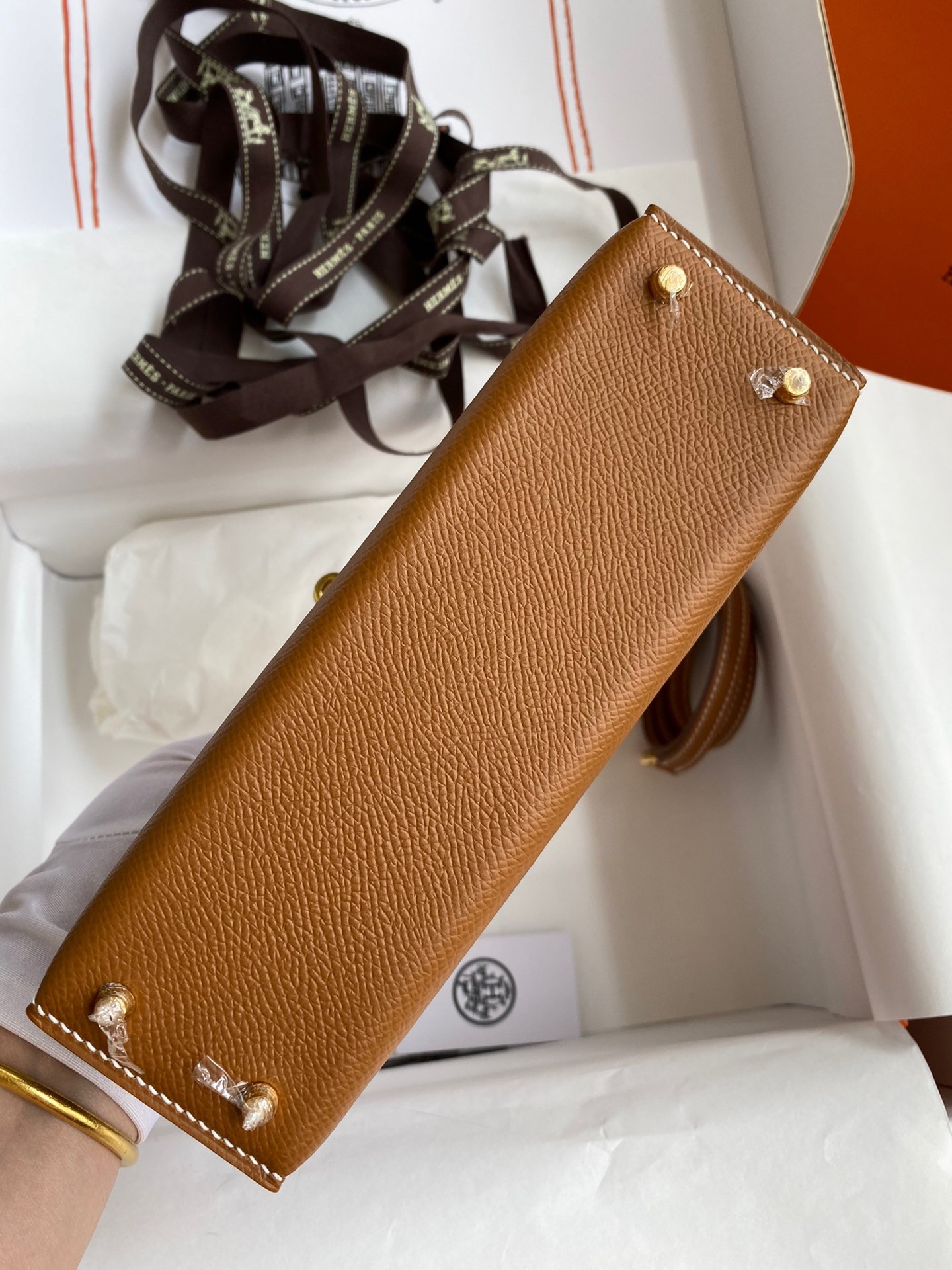 H**mes kelly mini ii sellier handmade bag in gold epsom calfskin