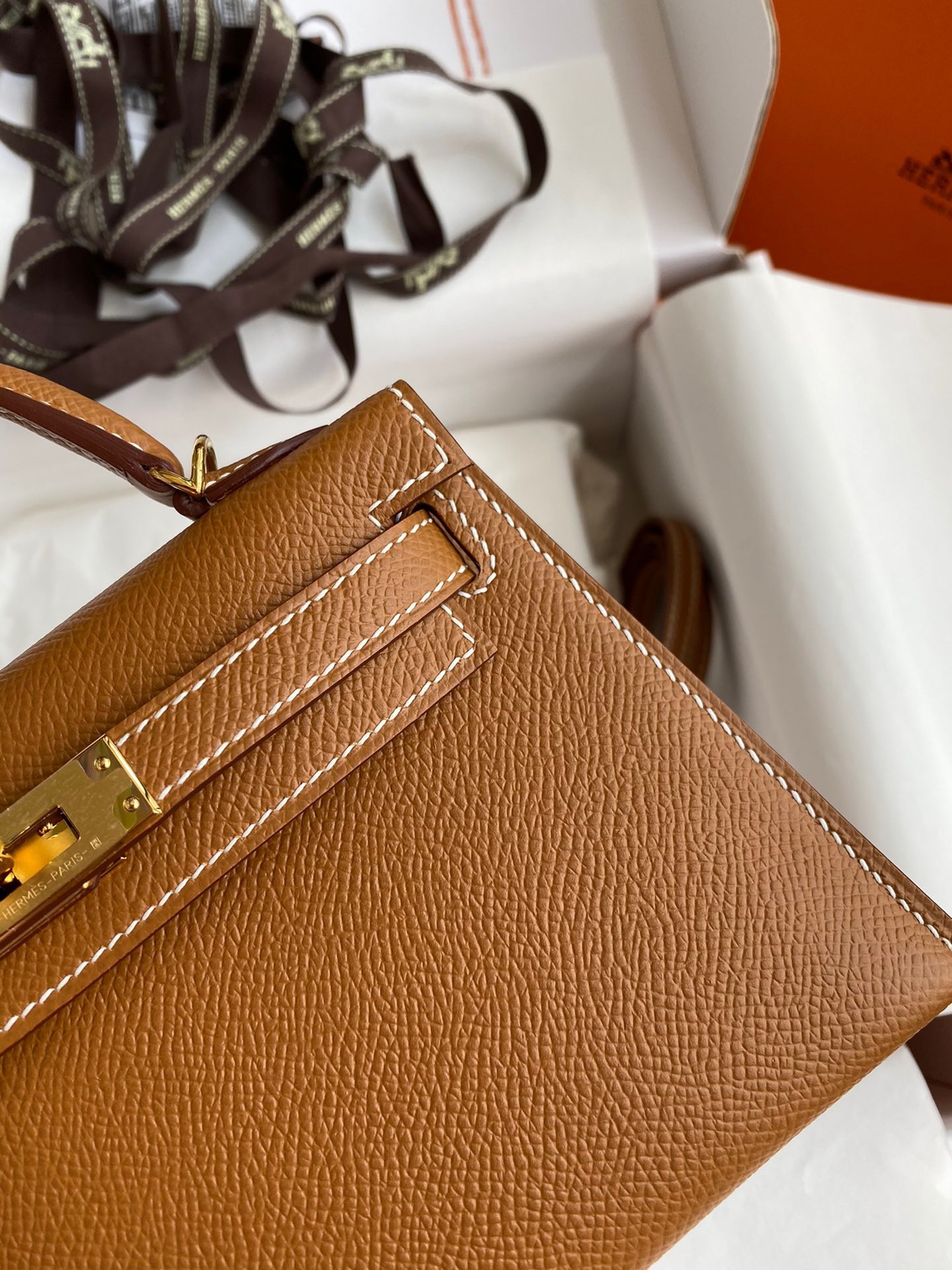 H**mes kelly mini ii sellier handmade bag in gold epsom calfskin