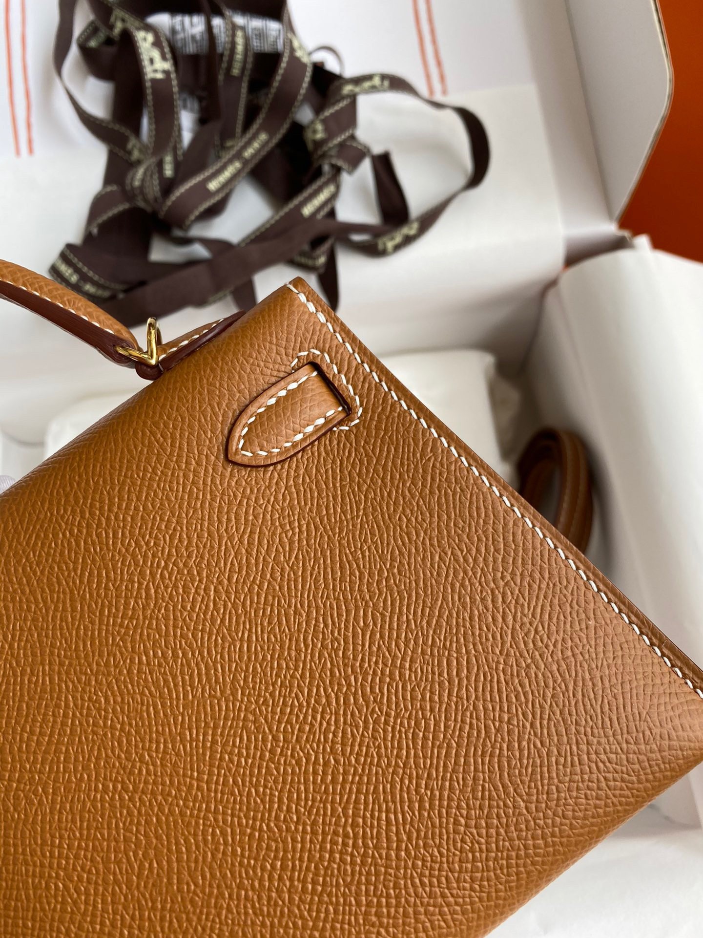 H**mes kelly mini ii sellier handmade bag in gold epsom calfskin