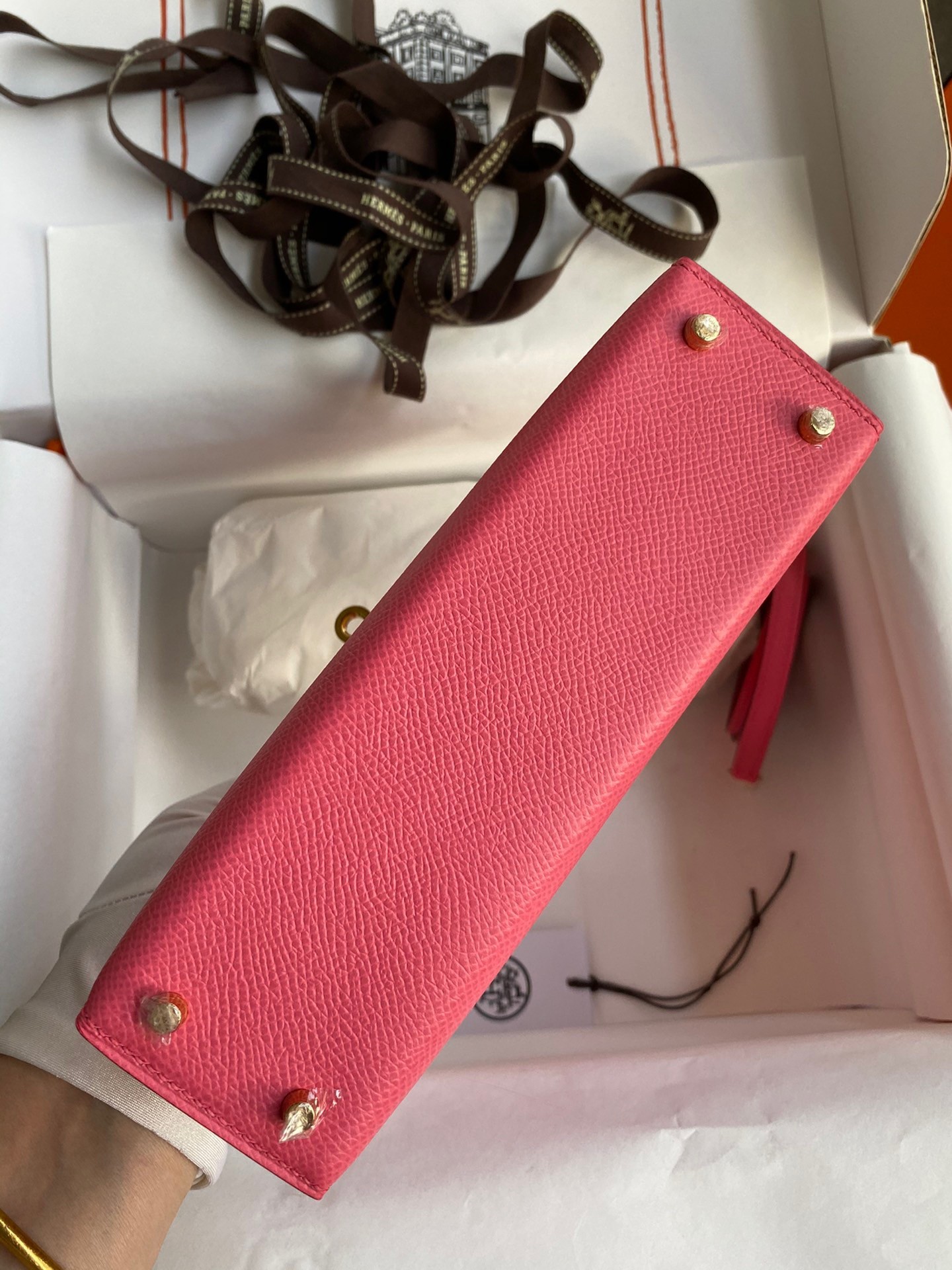 H**mes kelly mini ii sellier handmade bag in rose lipstick epsom calfskin