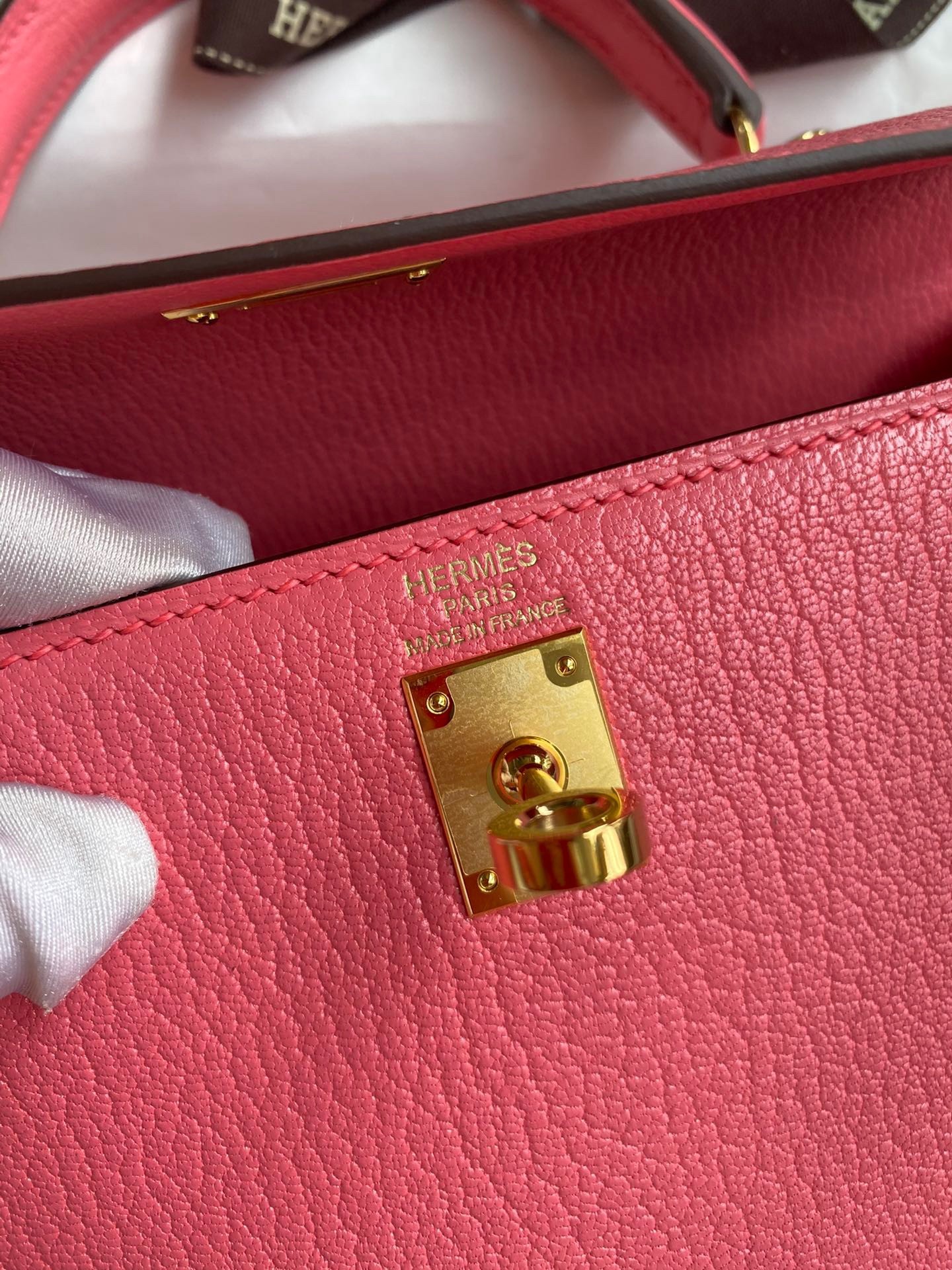 H**mes kelly sellier 25 handmade bag in rose lipstick mysore goatskin