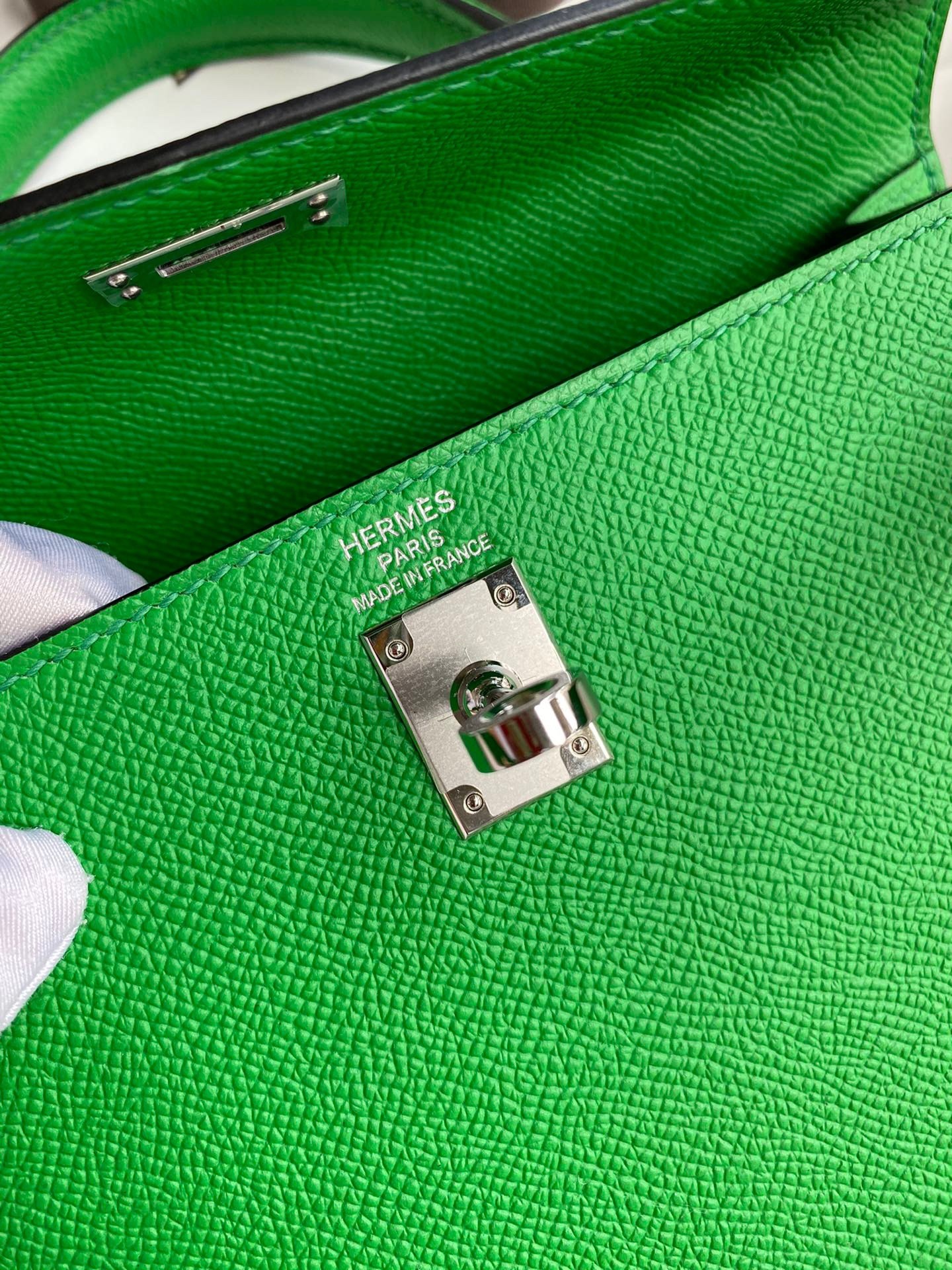 H**mes kelly sellier 25 handmade bag in bambou epsom calfskin