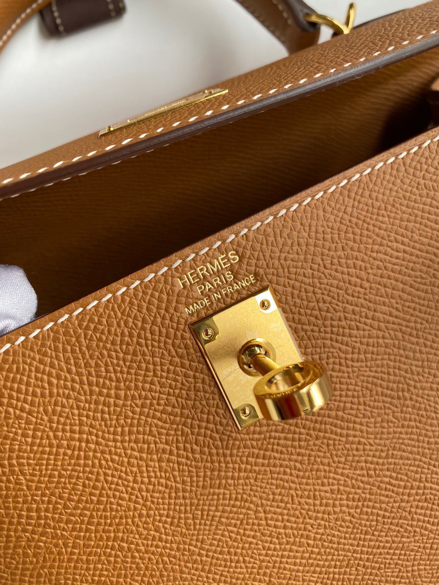 H**mes kelly sellier 25 handmade bag in gold epsom calfskin