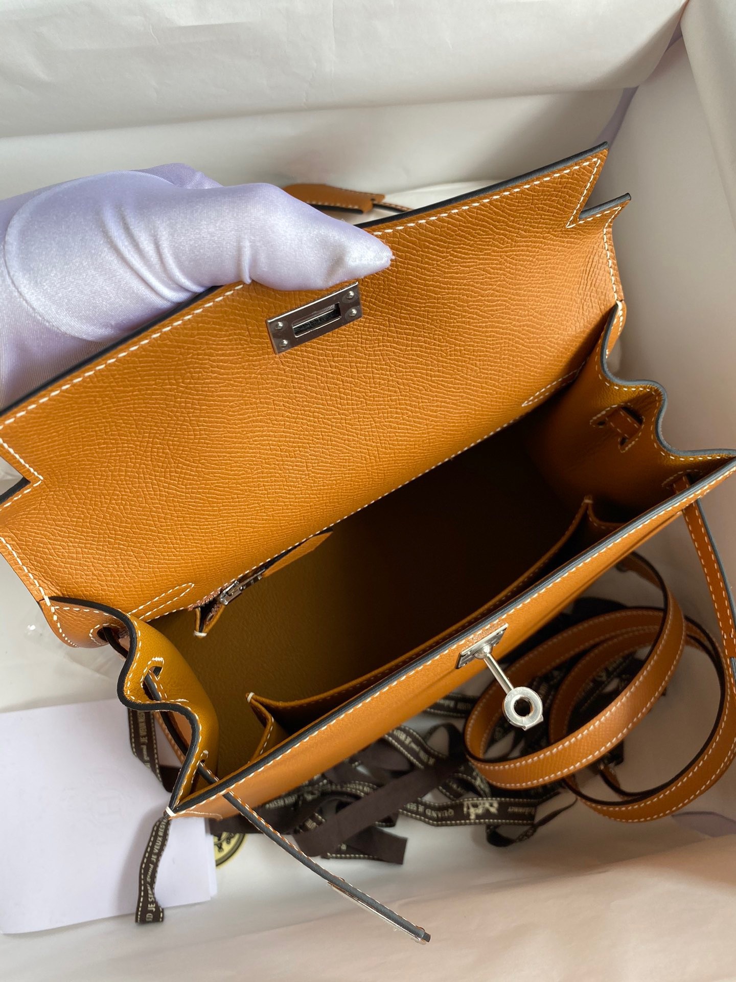 H**mes kelly sellier 25 handmade bag in toffee epsom calfskin