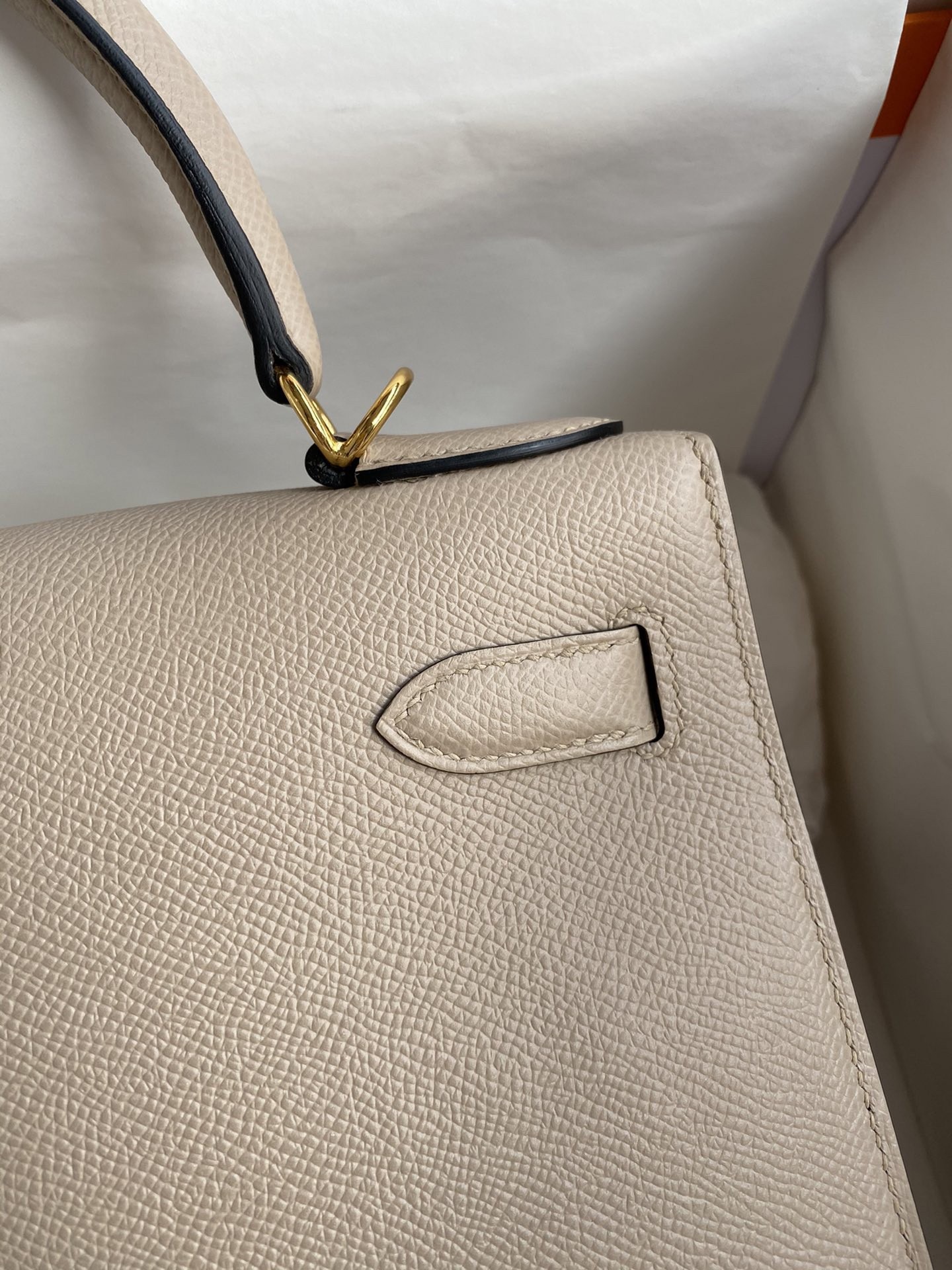 H**mes kelly sellier 28 handmade bag in trench epsom calfskin