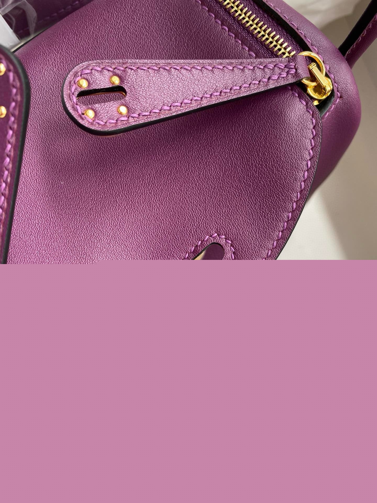 H**mes mini lindy handmade bag in anemone swift leather