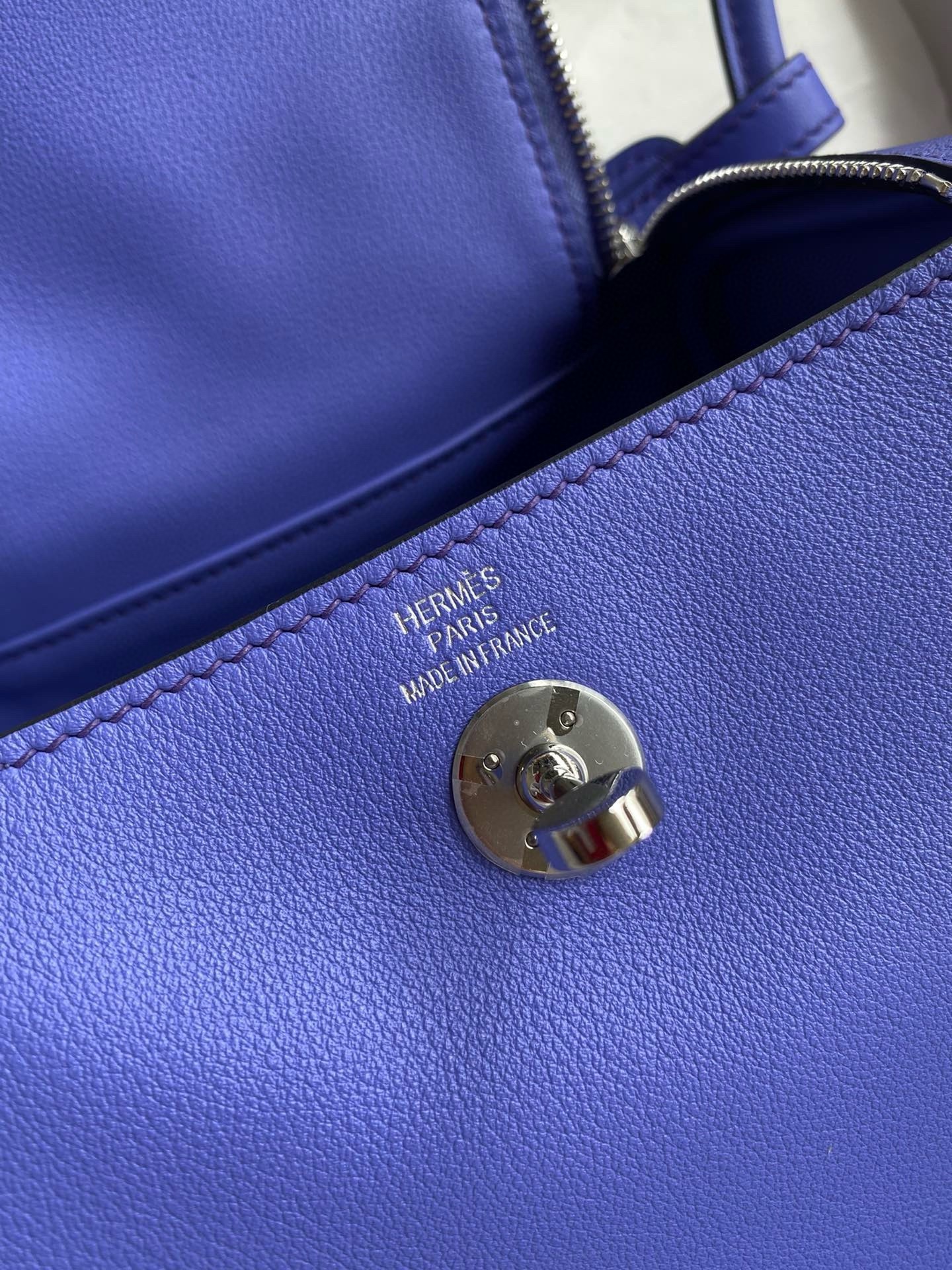 H**mes mini lindy handmade bag in lilas swift leather