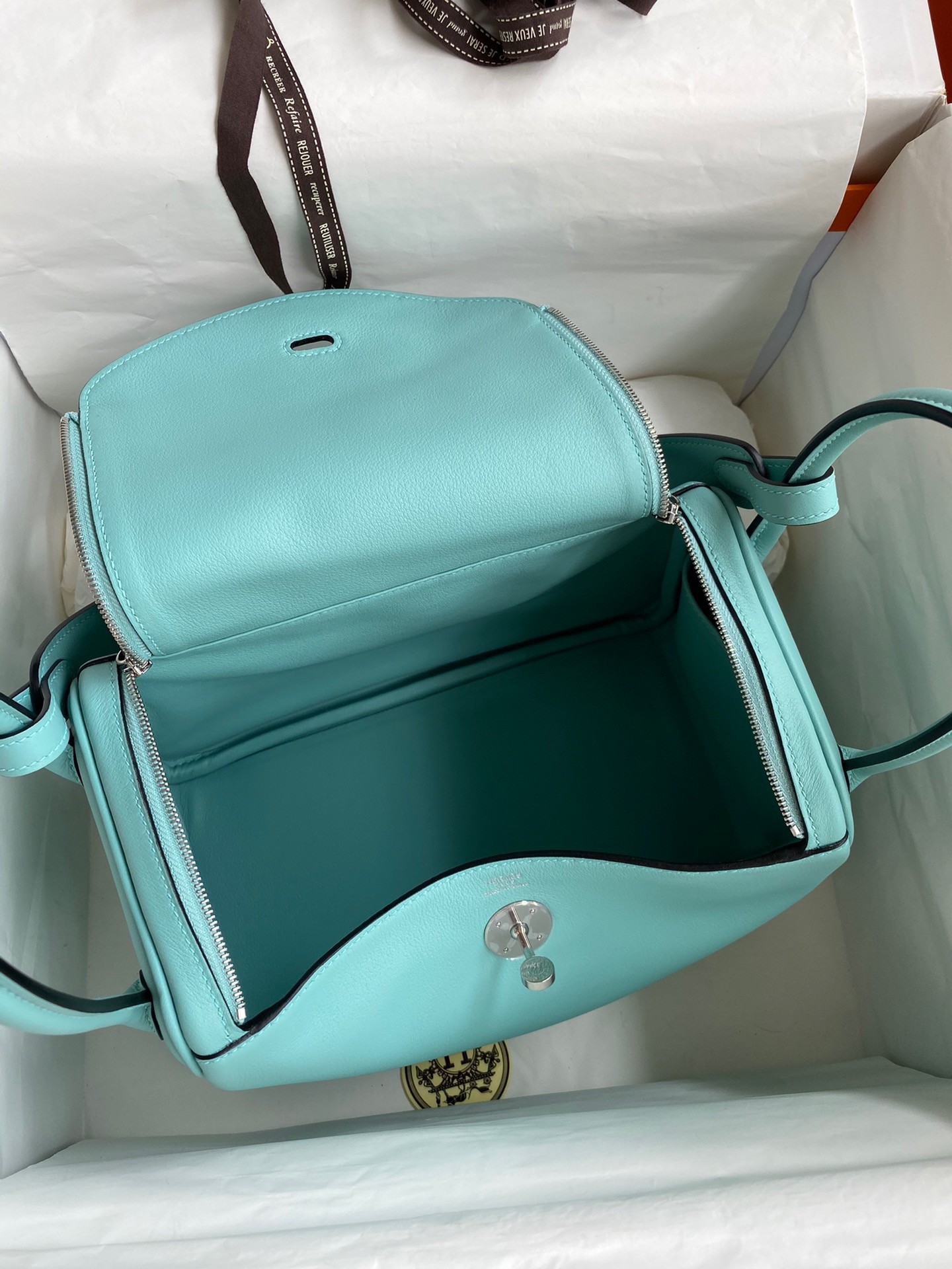 H**mes lindy 26 handmade bag in blue atoll swift calfskin