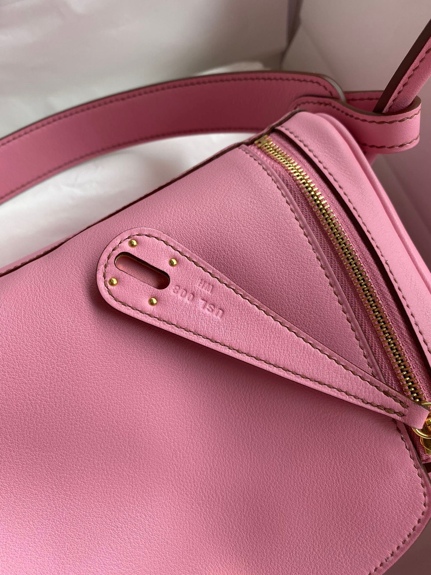 H**mes lindy 26 handmade bag in rose confetti swift calfskin
