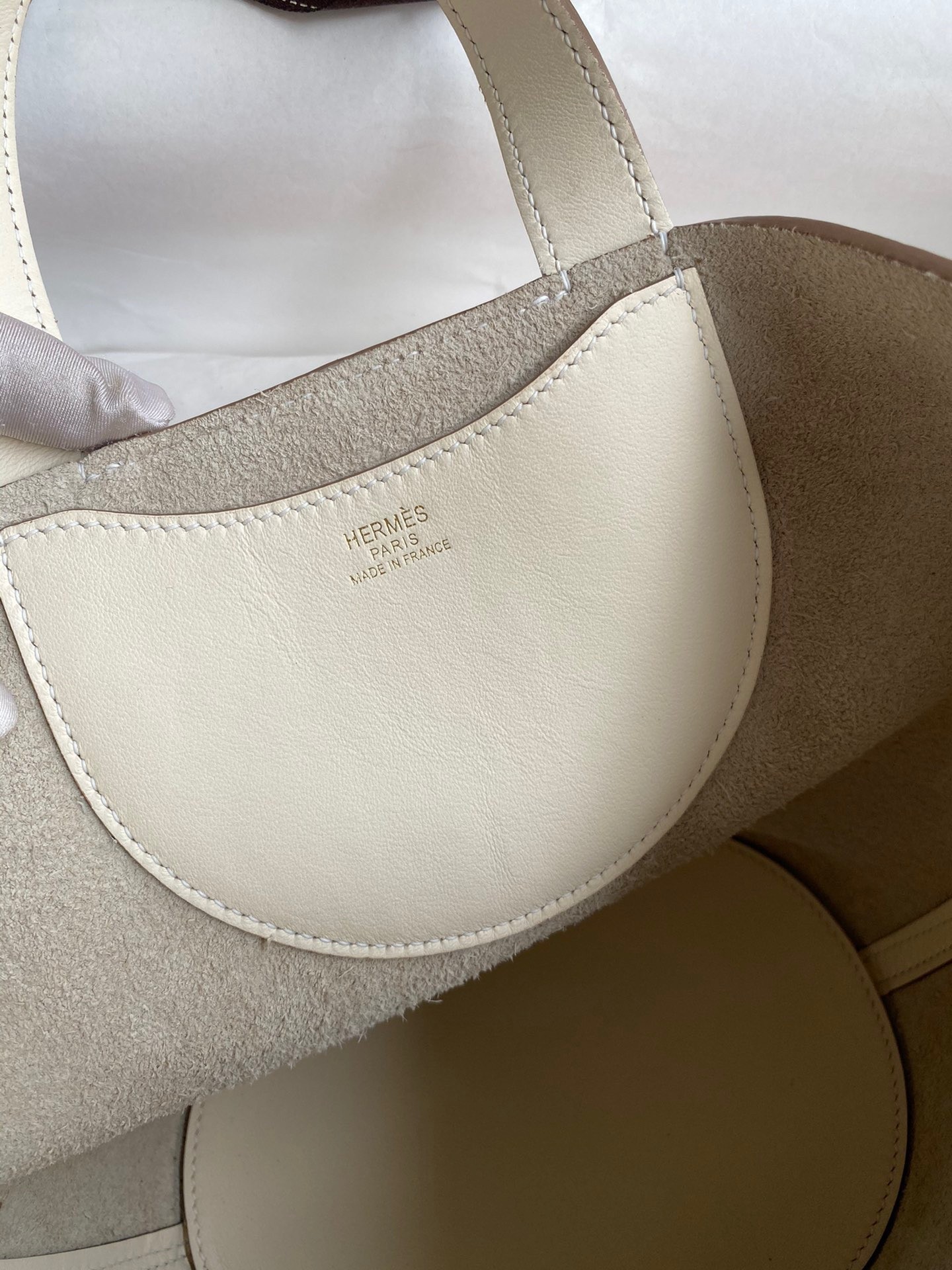H**mes in the loop 18 handmade bag in craie clemence leather