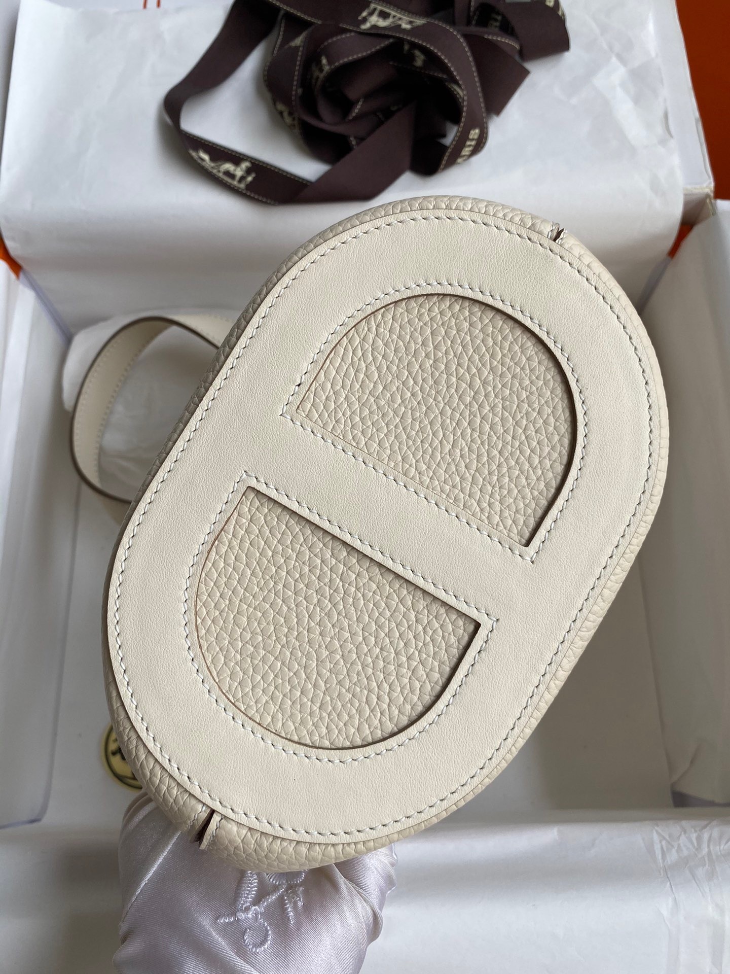 H**mes in the loop 18 handmade bag in craie clemence leather