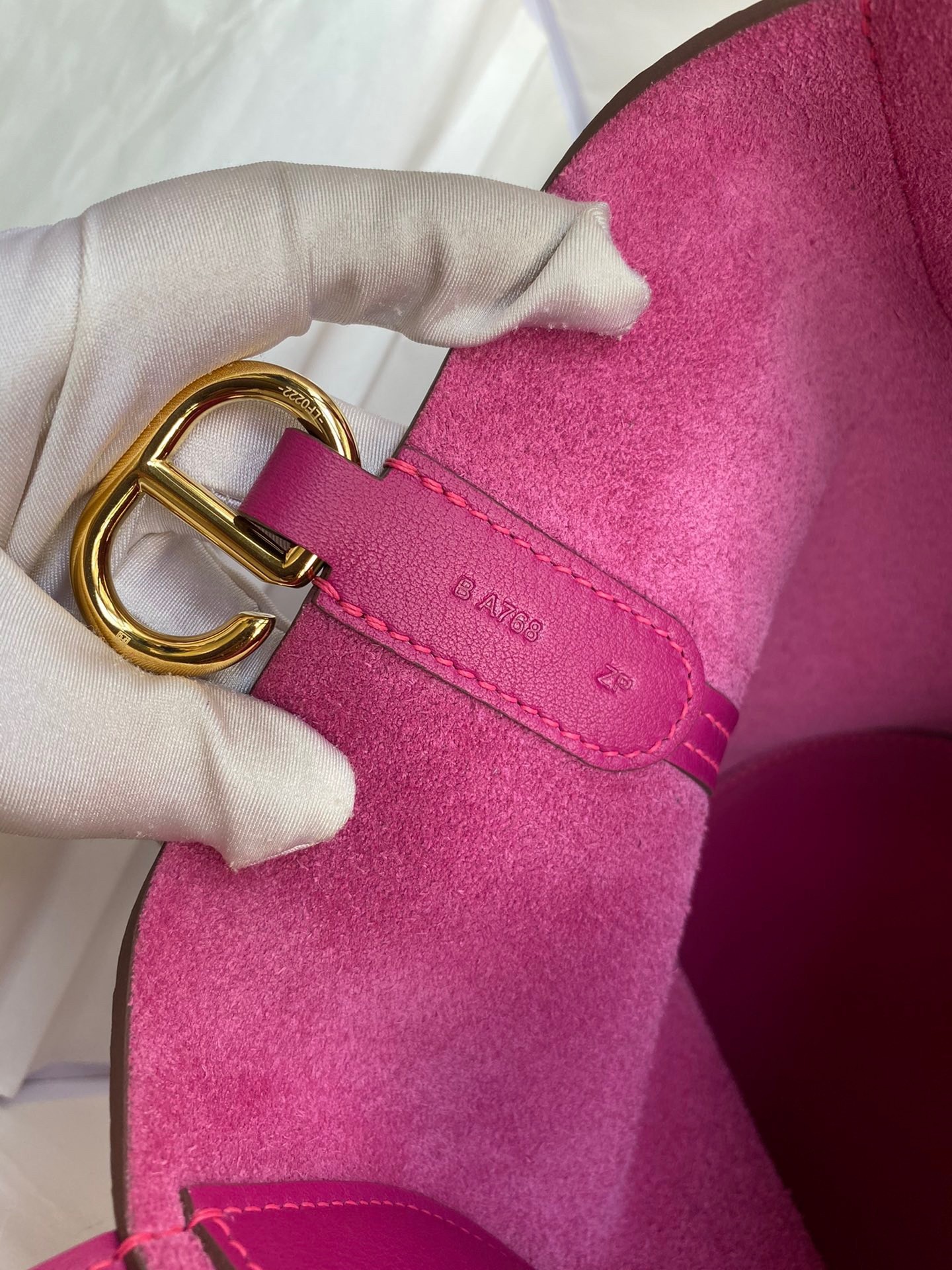 H**mes in the loop 18 handmade bag in rose purple clemence leatherther