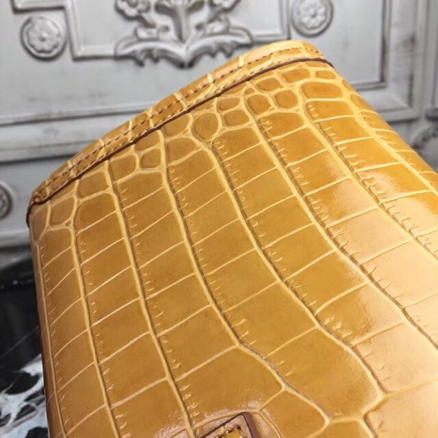 H**mes jige elan 29 clutch in camarel crocodile leather