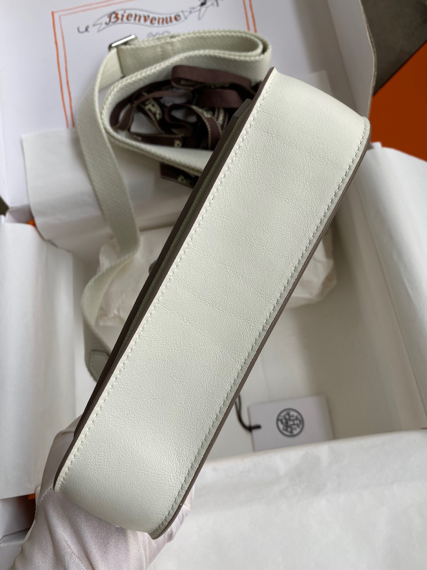 H**mes jypsiere mini handmade bag in beton swift calfskin
