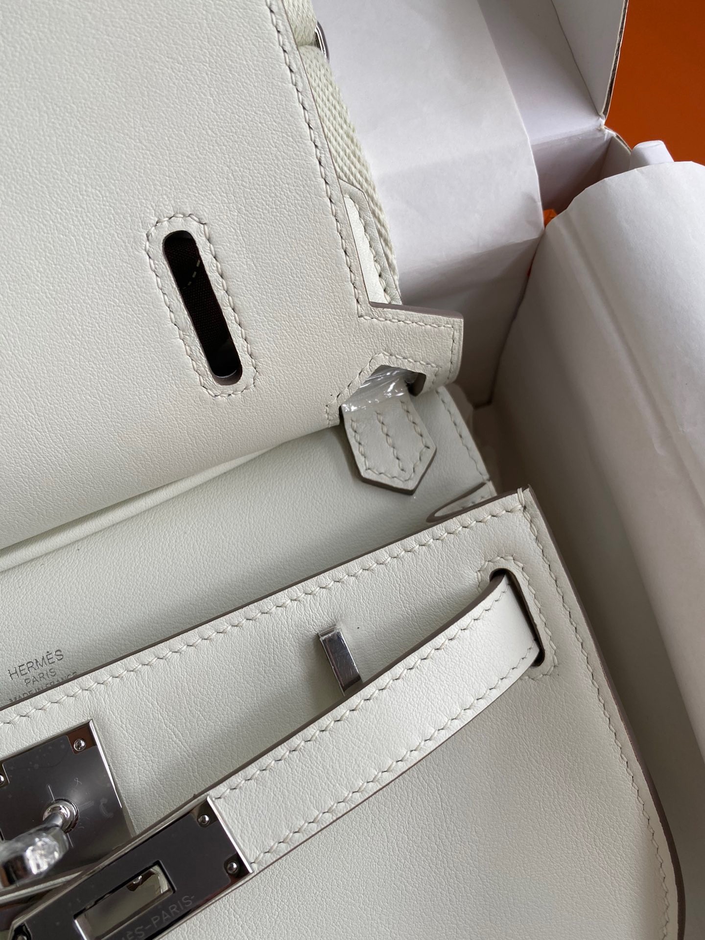 H**mes jypsiere mini handmade bag in beton swift calfskin