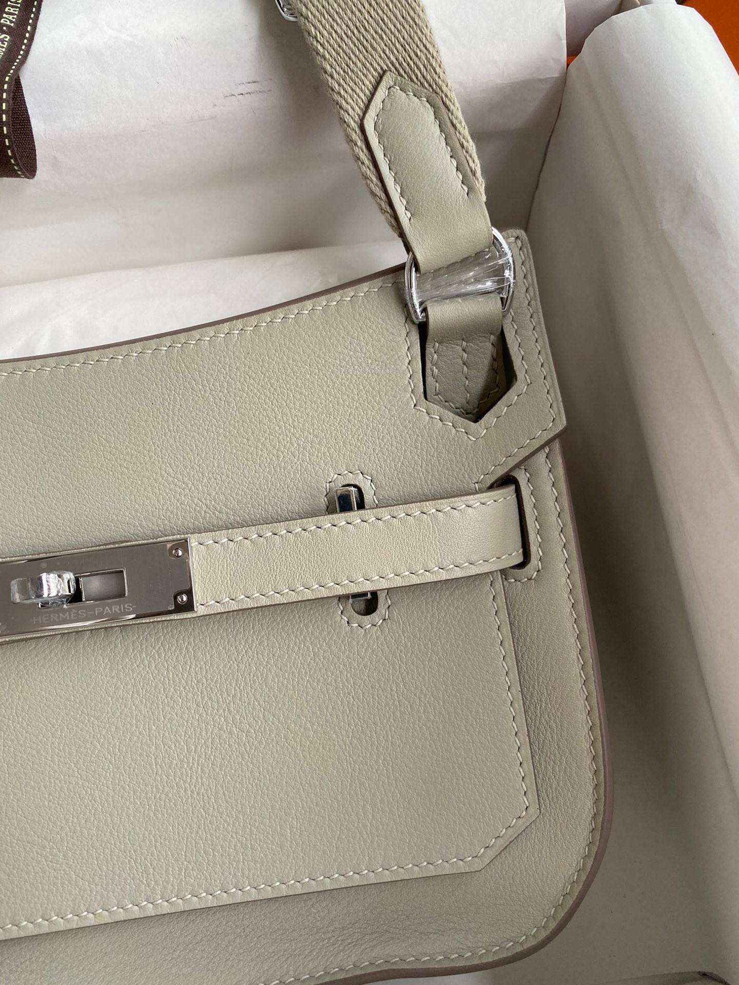 H**mes jypsiere mini handmade bag in grey swift calfskin