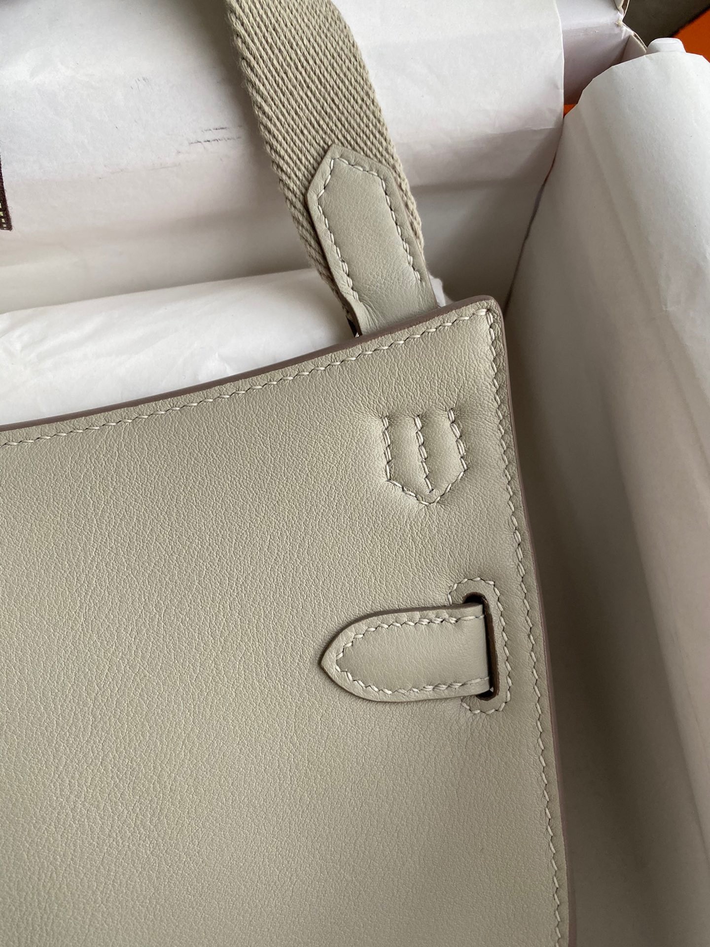 H**mes jypsiere mini handmade bag in grey swift calfskin