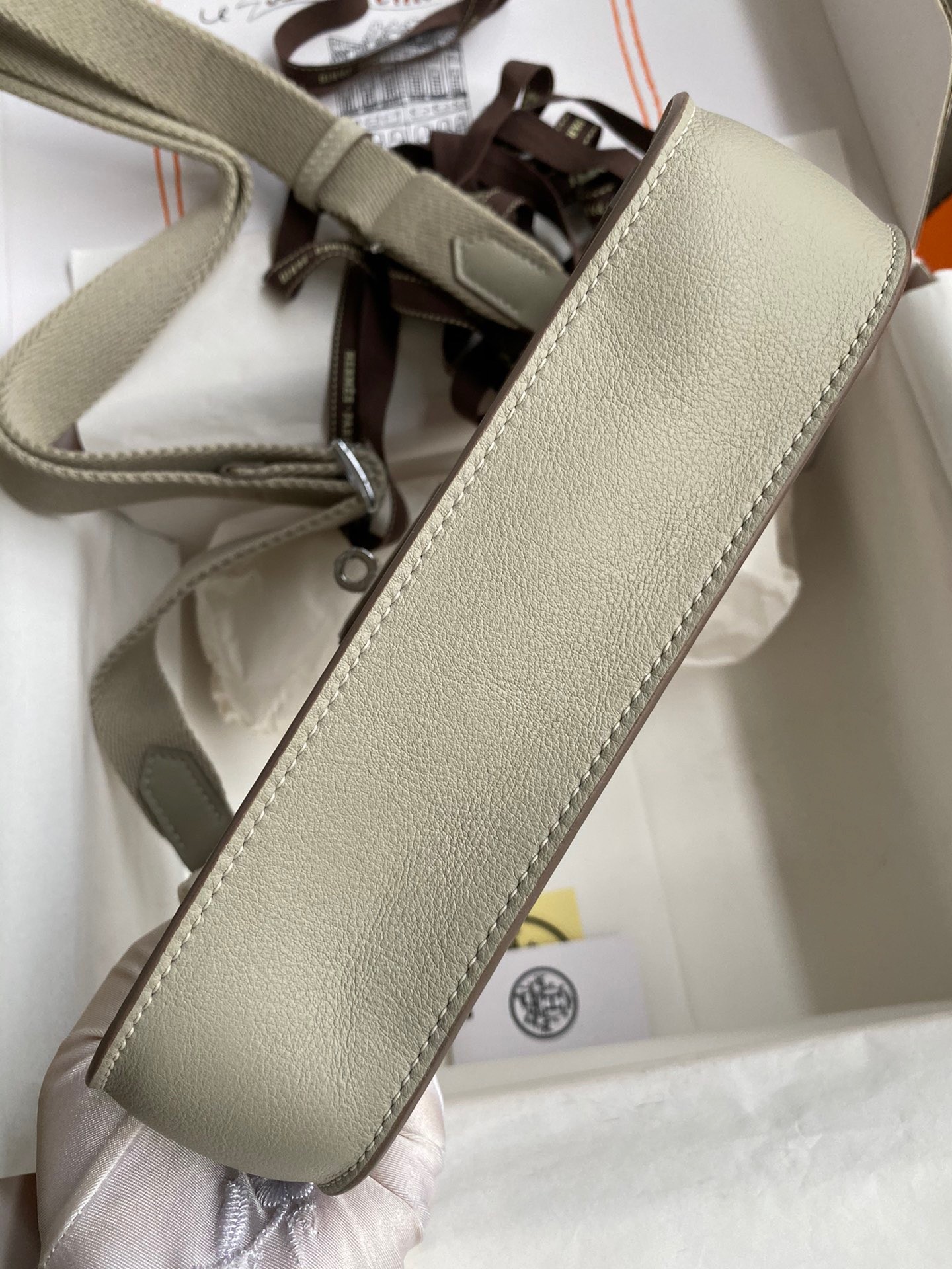 H**mes jypsiere mini handmade bag in grey swift calfskin