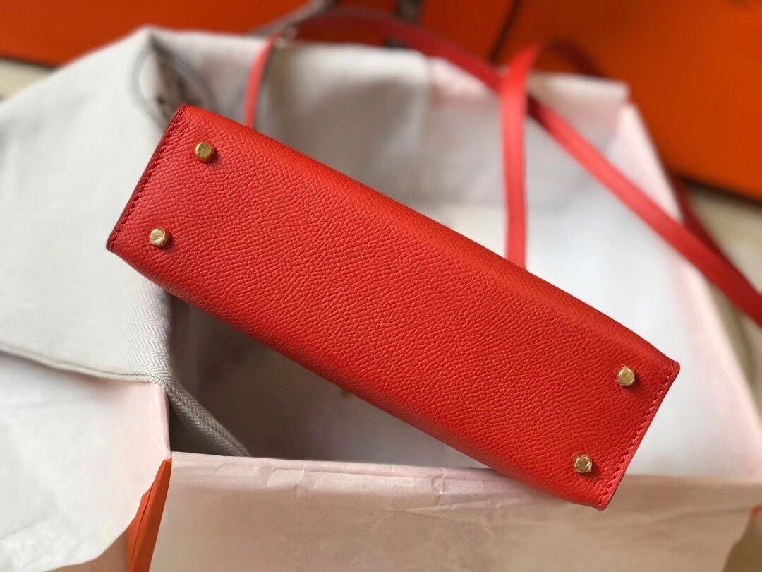 H**mes kelly mini ii bag in rouge casaque epsom leather