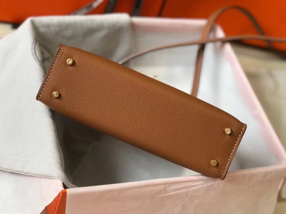 H**mes kelly mini ii bag in gold epsom leather