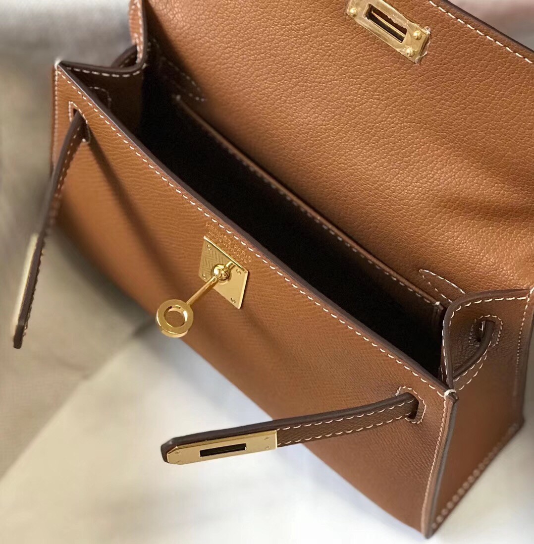 H**mes kelly mini ii bag in gold epsom leather