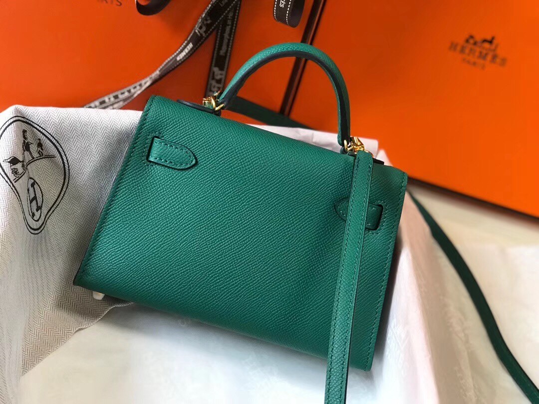 H**mes kelly mini ii bag in malachite epsom leather