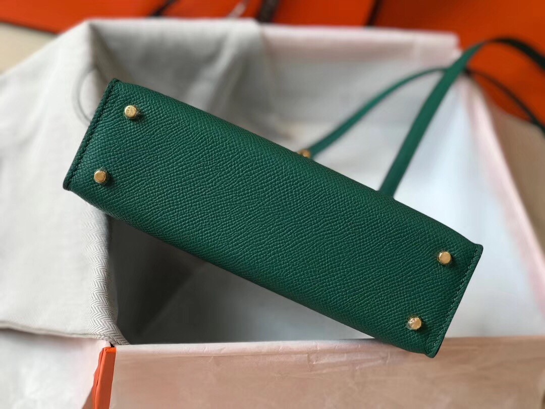 H**mes kelly mini ii bag in malachite epsom leather