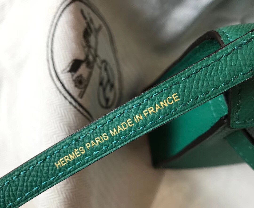H**mes kelly mini ii bag in malachite epsom leather