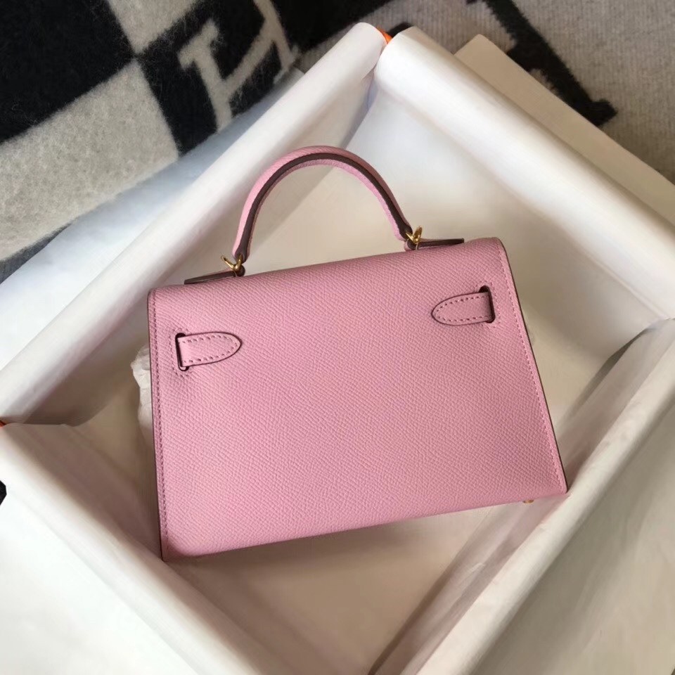 H**mes kelly mini ii bag in mauve sylvestre epsom leather