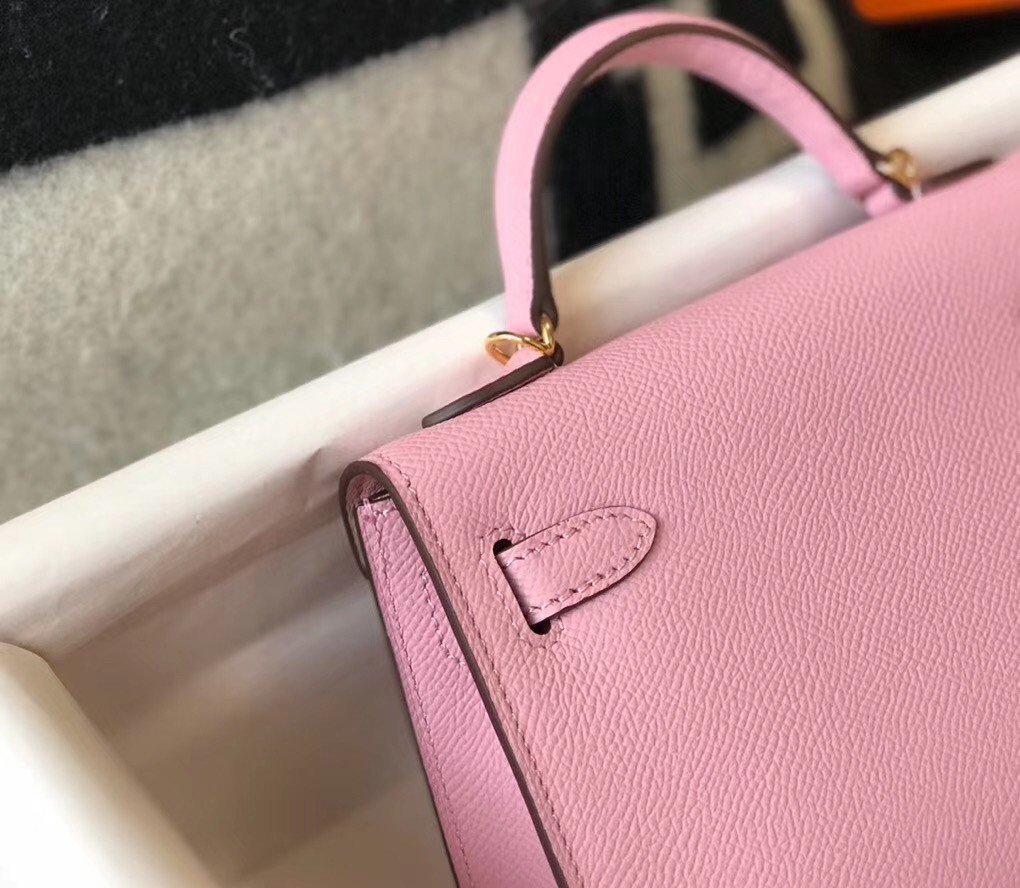 H**mes kelly mini ii bag in mauve sylvestre epsom leather