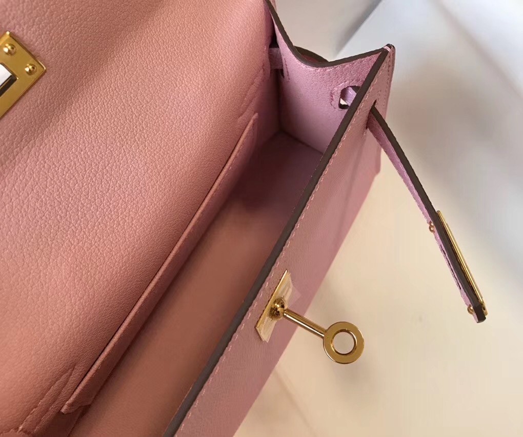 H**mes kelly mini ii bag in mauve sylvestre epsom leather