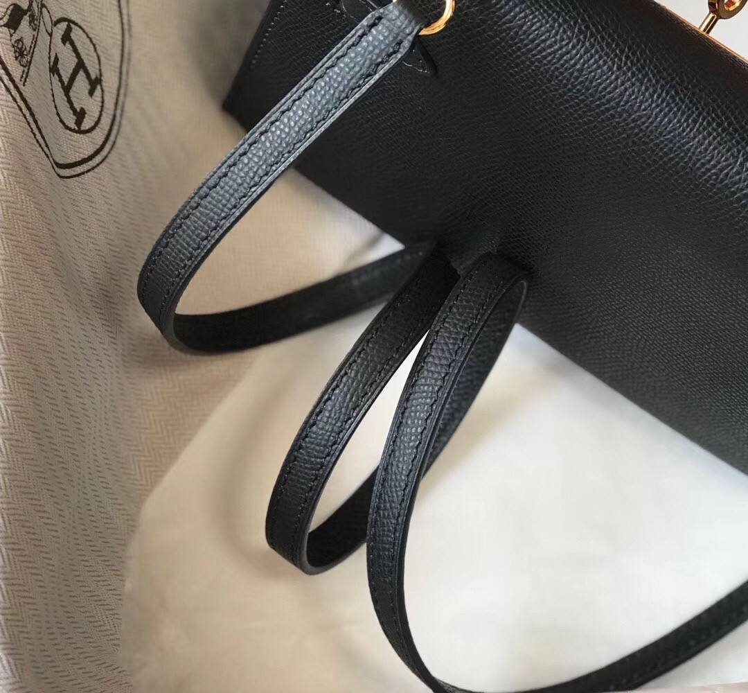 H**mes kelly mini ii bag in black epsom leather