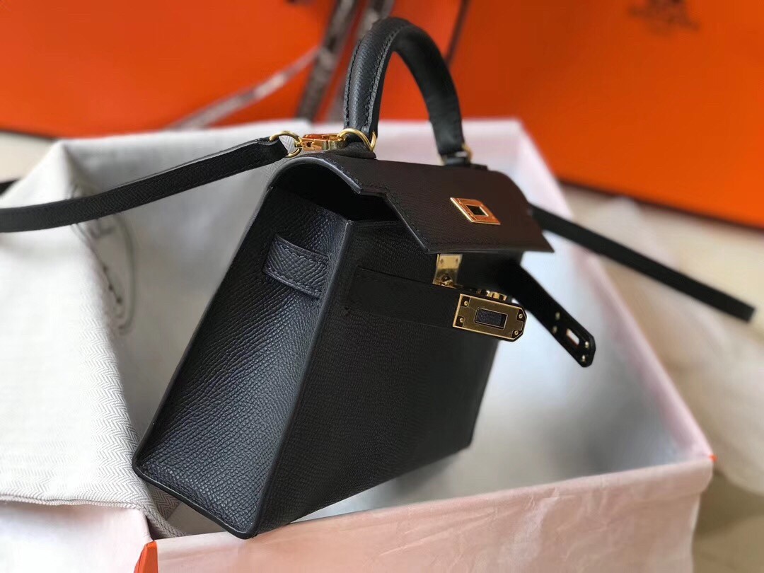H**mes kelly mini ii bag in black epsom leather