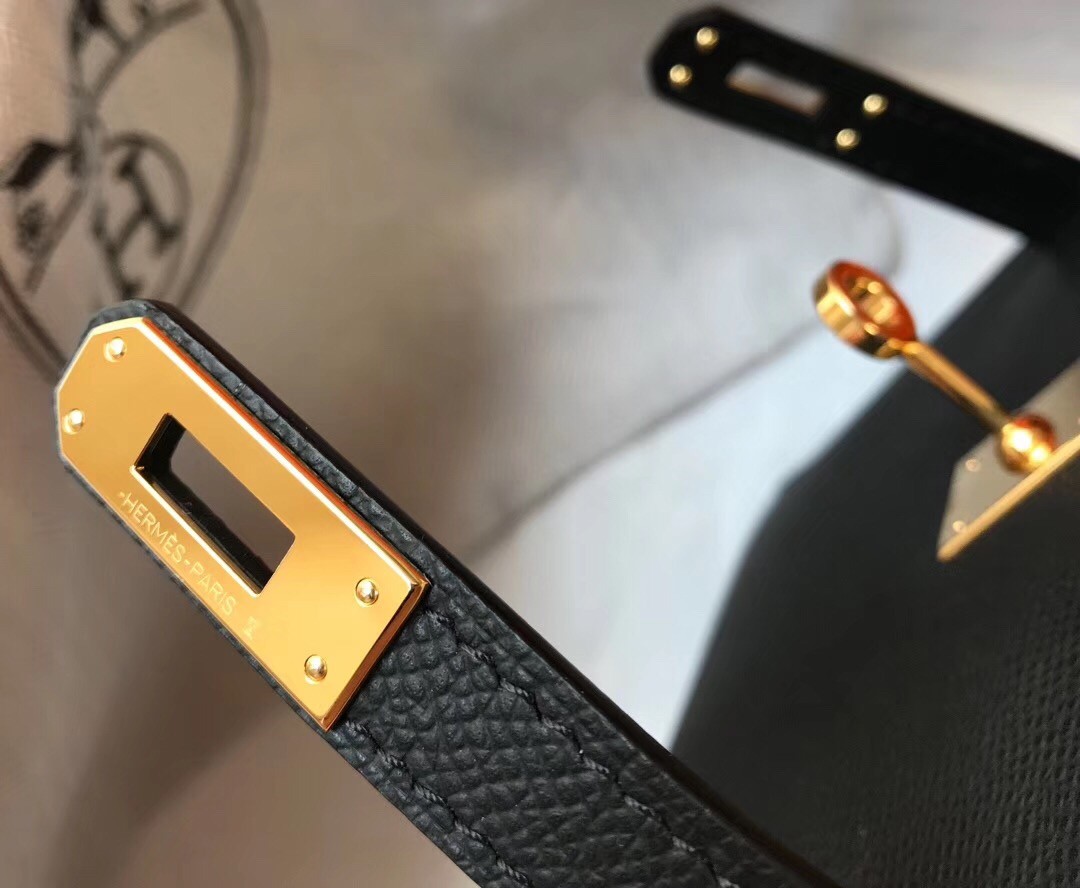 H**mes kelly mini ii bag in black epsom leather