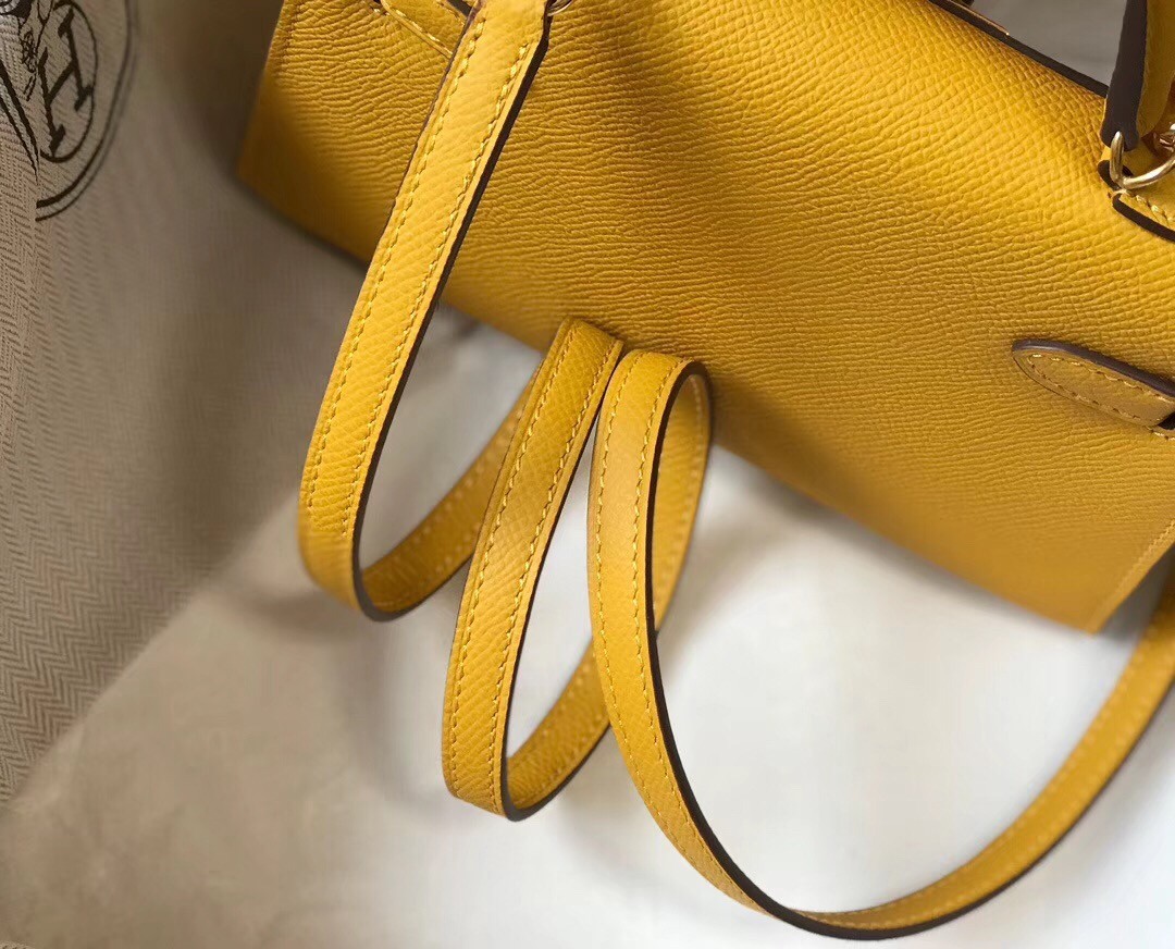 H**mes kelly mini ii bag in yellow epsom leather